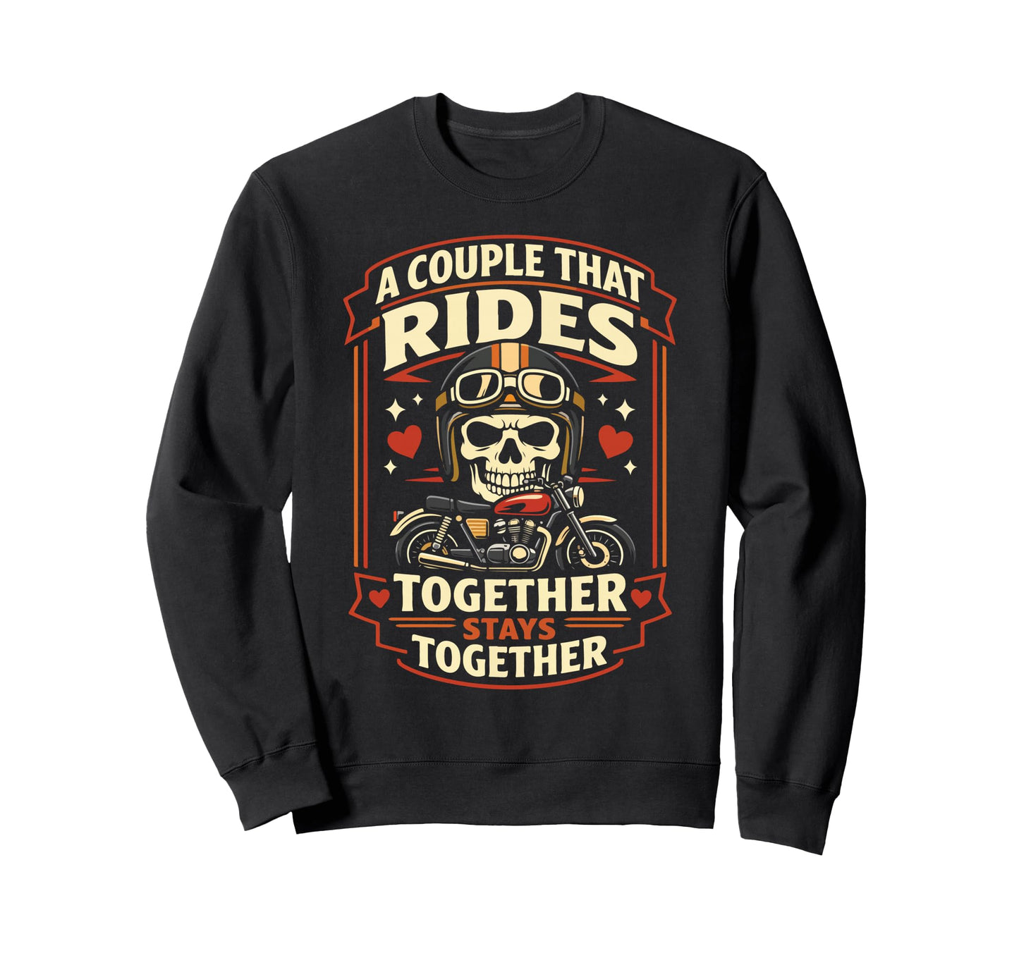 Motorcycle Biker Couple Girlfriend Sweatshirt - Aesthetic Graphic Unisex - T-Shirt, Sweatshirt, Hoodie