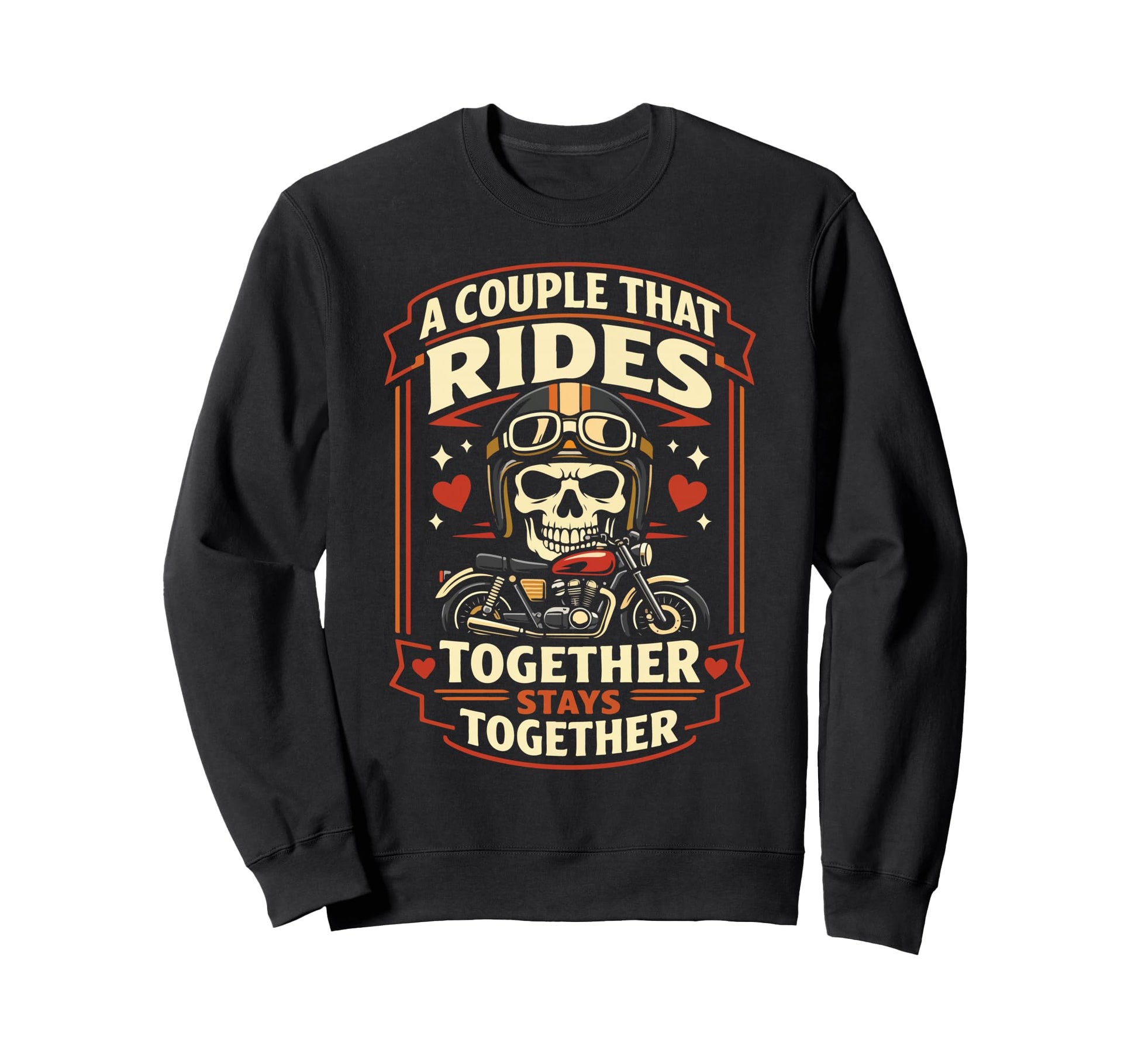 Motorcycle Biker Couple Girlfriend Sweatshirt - Aesthetic Graphic Unisex - T-Shirt, Sweatshirt, Hoodie