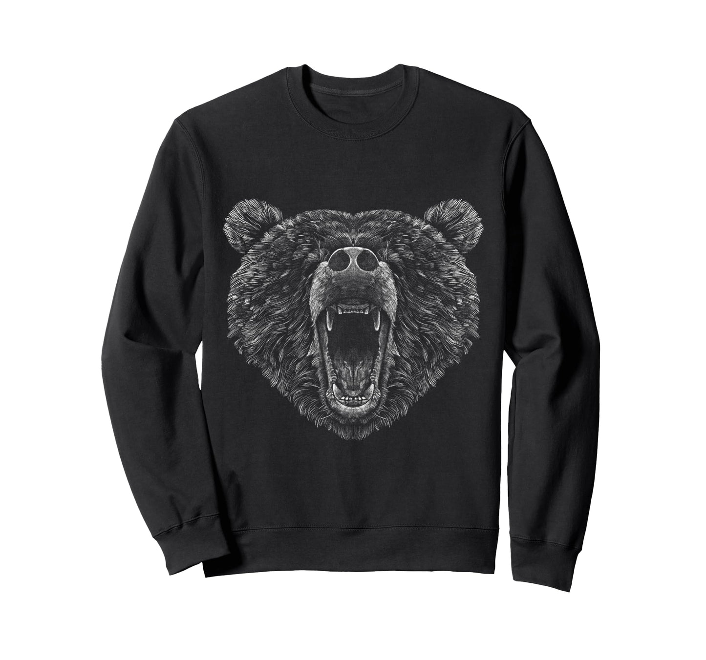 Bear Brown Head Bear Motif Bear Sweatshirt - Custom Art Print Men Women - T-Shirt, Sweatshirt, Hoodie