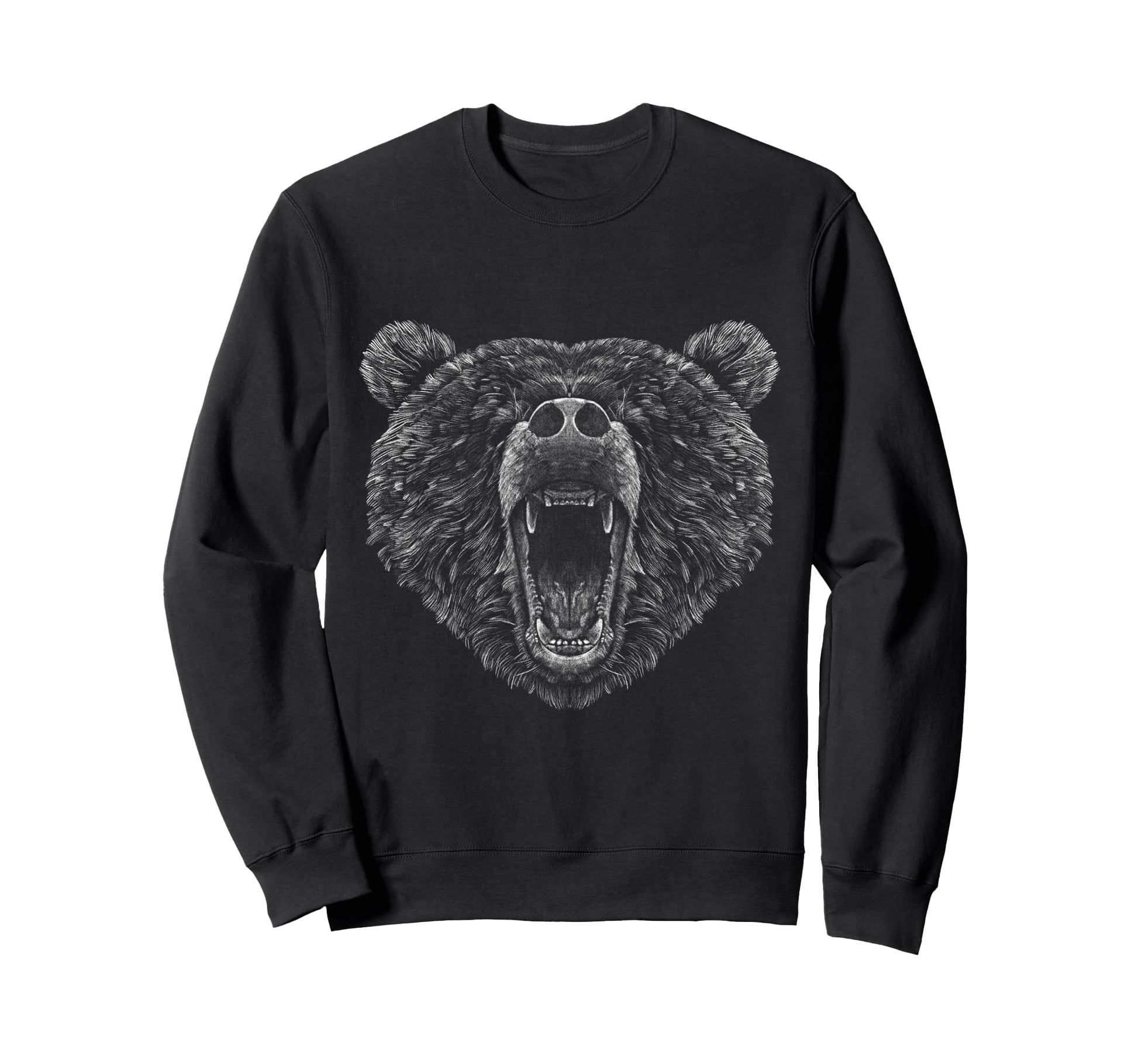 Bear Brown Head Bear Motif Bear Sweatshirt - Custom Art Print Men Women - T-Shirt, Sweatshirt, Hoodie