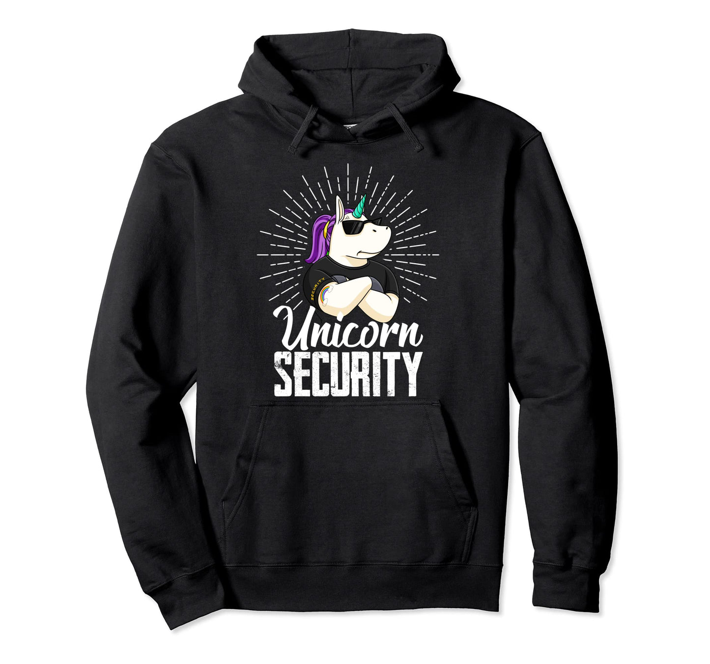Unicorn Security Birthday Mens Dad Hoodie - Aesthetic Graphic for Adults - T-Shirt, Sweatshirt, Hoodie
