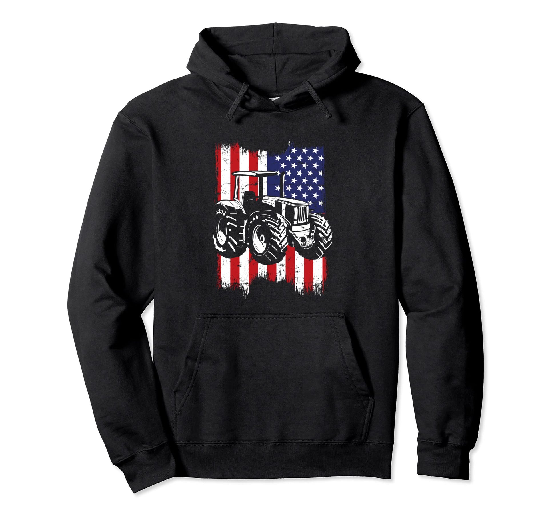 Patriotic Tractor American Flag Farmer Hoodie - Unique Graphic for Adults - T-Shirt, Sweatshirt, Hoodie