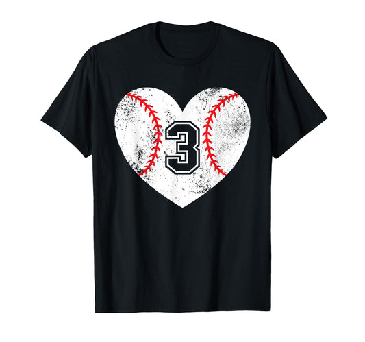 Baseball Heart Player 3 Baseball Mom T-Shirt - Trendy Graphic for Adults - T-Shirt, Sweatshirt, Hoodie