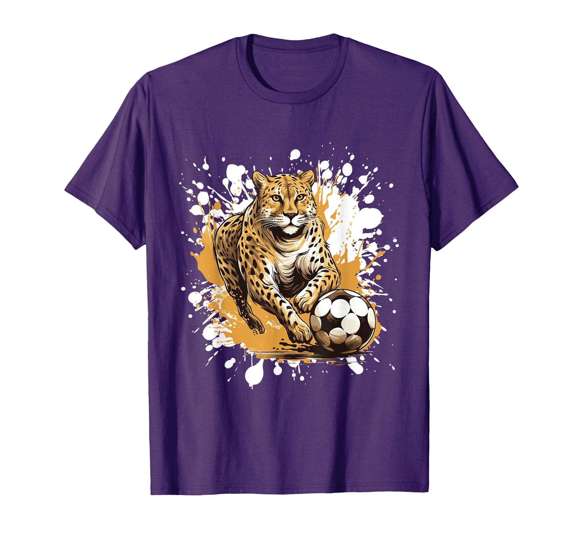 Cheetah Playing Soccer Sports Team T-Shirt - Graphic Print Unisex - T-Shirt, Sweatshirt, Hoodie