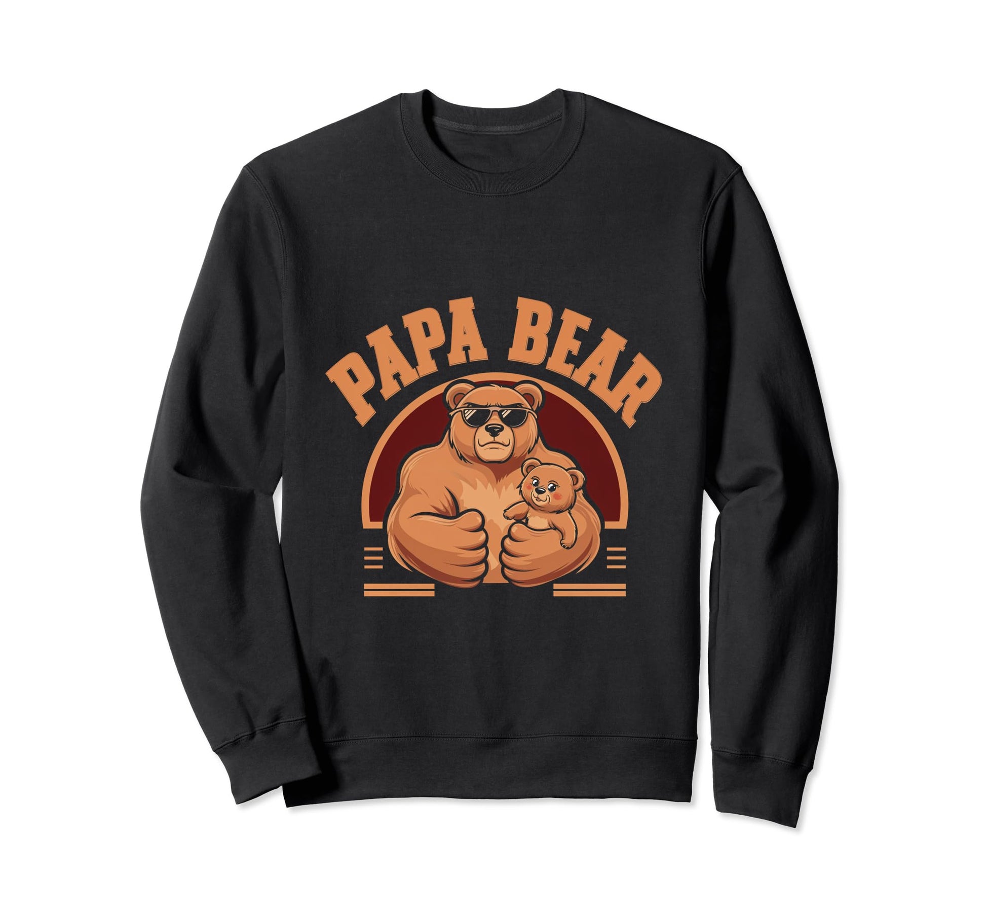 Papa Bear Bear Family Love Dad Sweatshirt - Minimalist Print for Adults - T-Shirt, Sweatshirt, Hoodie