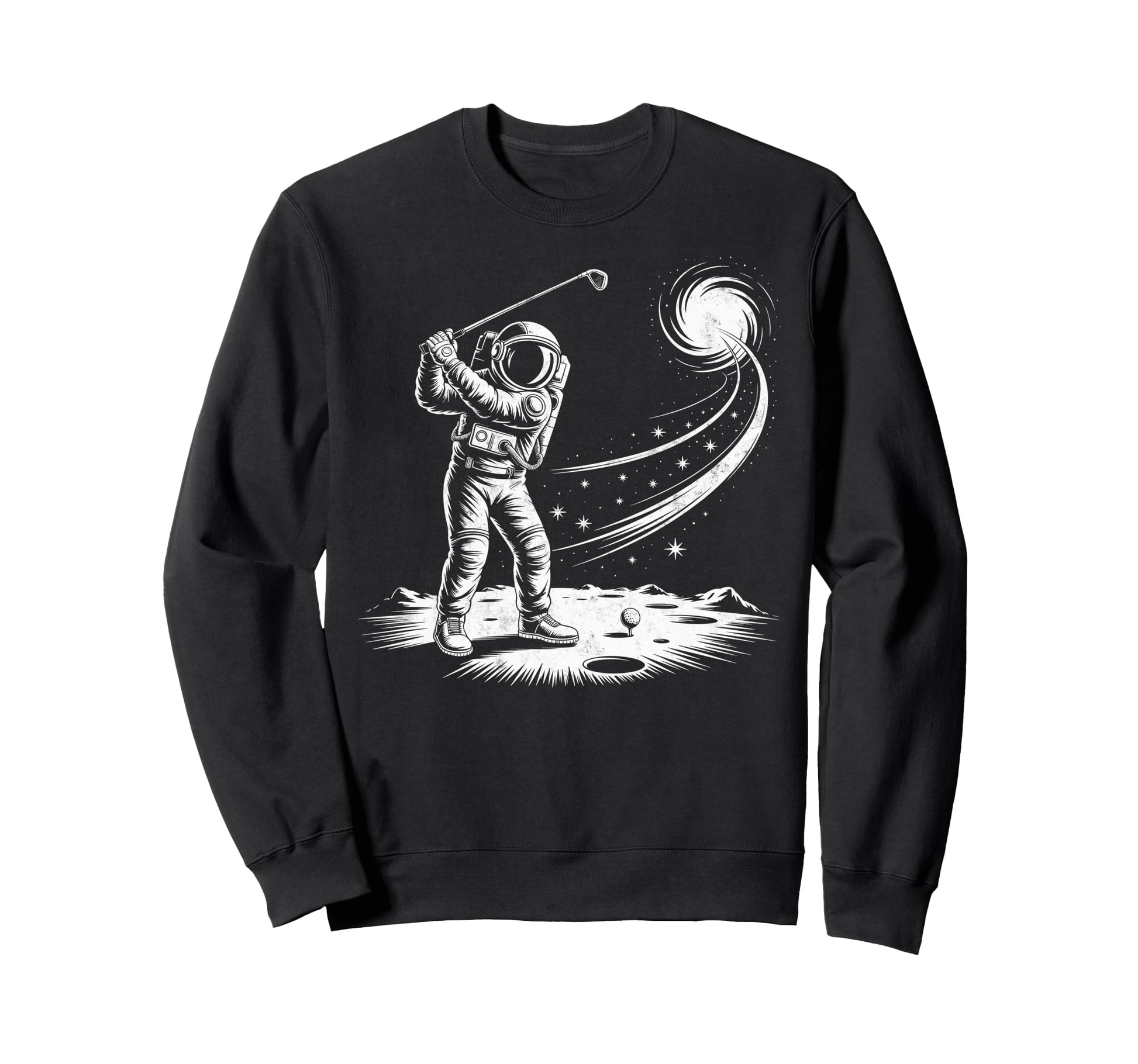 Astronaut Golf Player Golfing Golfer Sweatshirt - Minimalist Print Unisex - T-Shirt, Sweatshirt, Hoodie