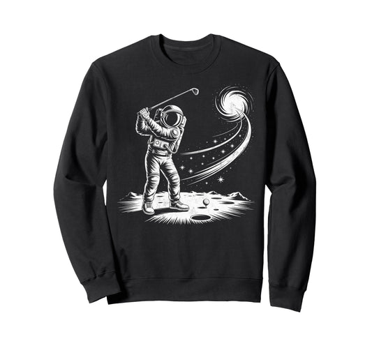 Astronaut Golf Player Golfing Golfer Sweatshirt - Minimalist Print Unisex - T-Shirt, Sweatshirt, Hoodie