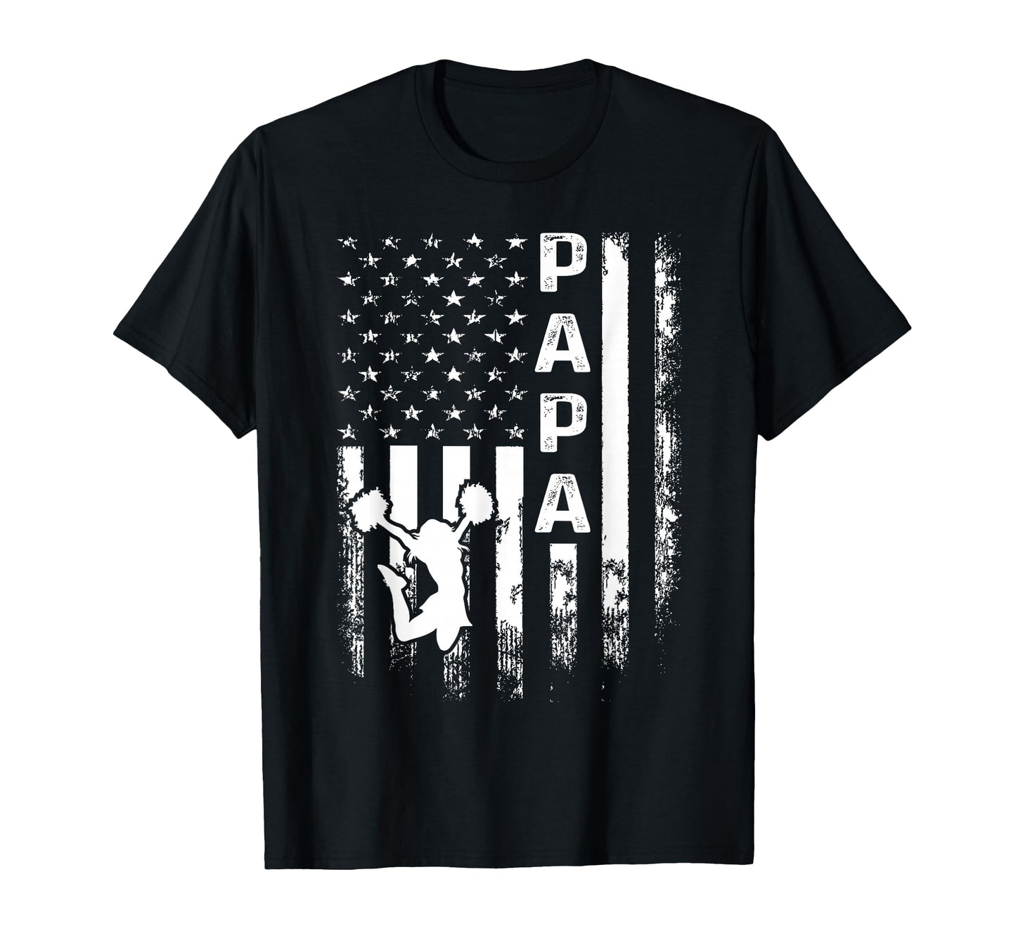 Cheerleader Cheer Papa America Flag T-Shirt - Aesthetic Graphic for Adults - T-Shirt, Sweatshirt, Hoodie