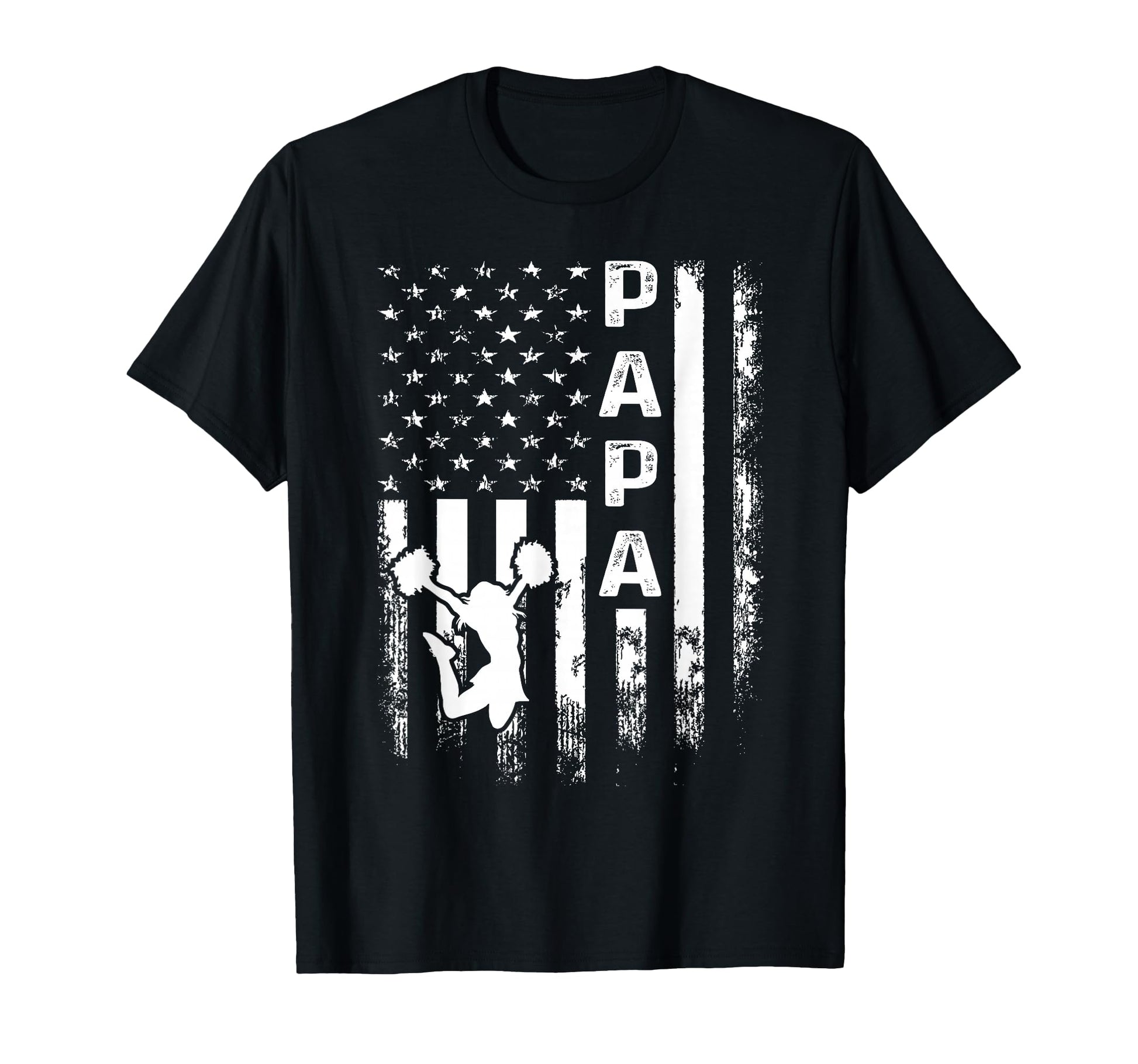 Cheerleader Cheer Papa America Flag T-Shirt - Aesthetic Graphic for Adults - T-Shirt, Sweatshirt, Hoodie