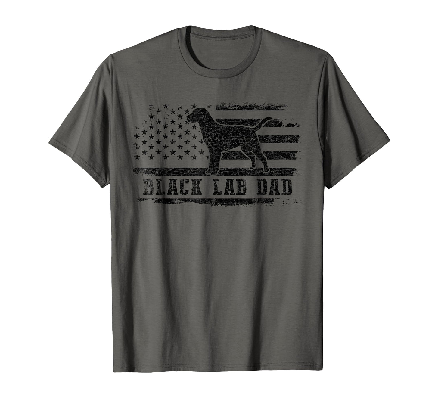 Black Lab Dad Distressed American T-Shirt - Minimalist Print Men Women - T-Shirt, Sweatshirt, Hoodie