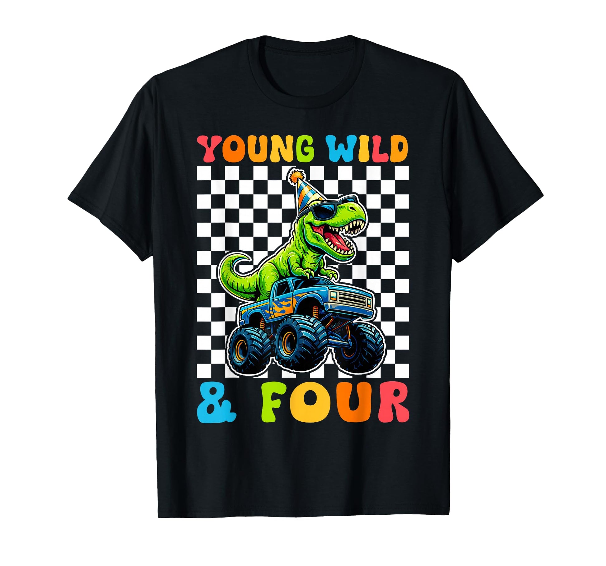 Young Wild Four T Rex Dino Monster T-Shirt - Trendy Graphic for Adults - T-Shirt, Sweatshirt, Hoodie