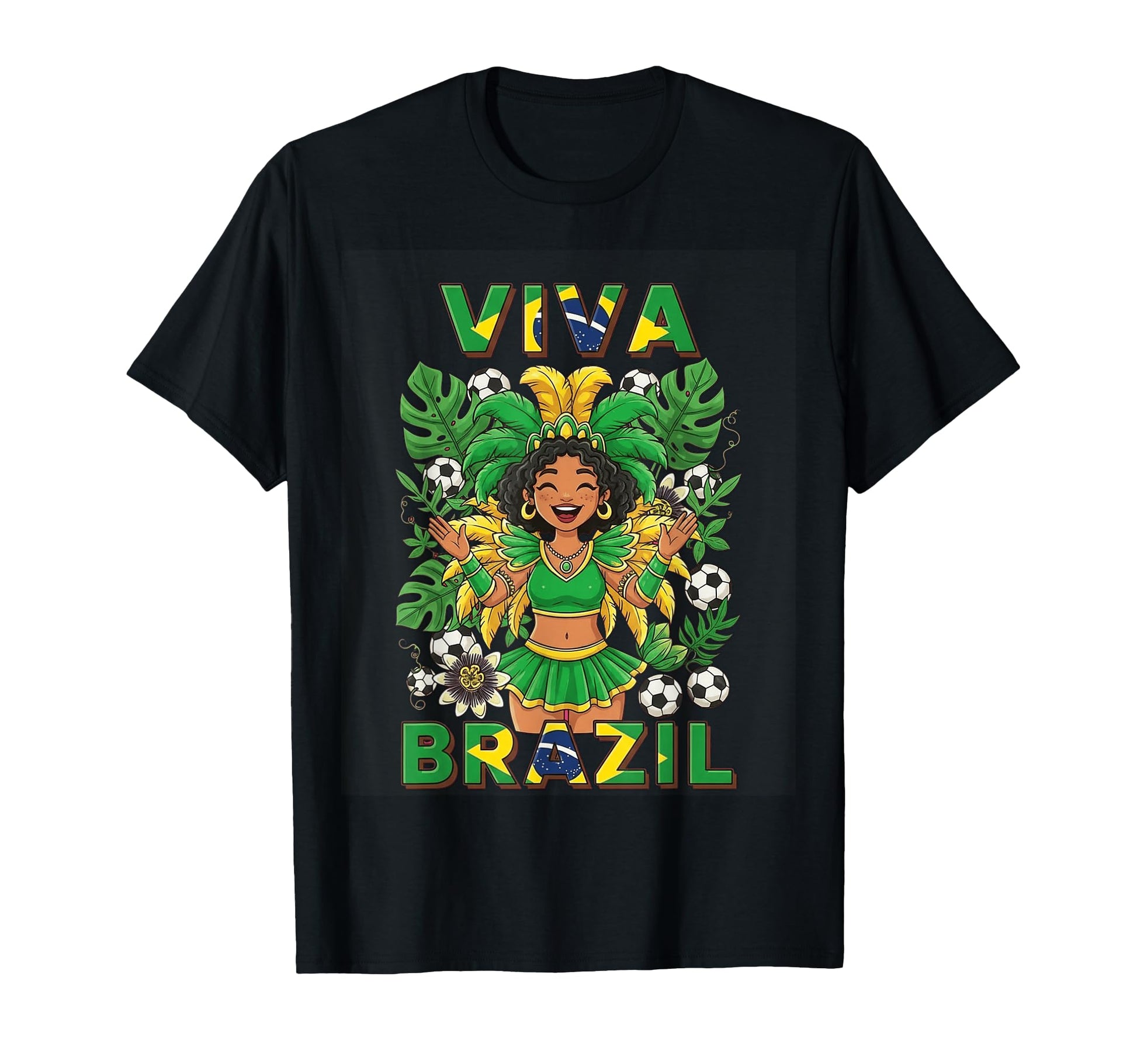 Viva Brazil Soccer Fan Tropical Vibe T-Shirt - Minimalist Print for Adults - T-Shirt, Sweatshirt, Hoodie