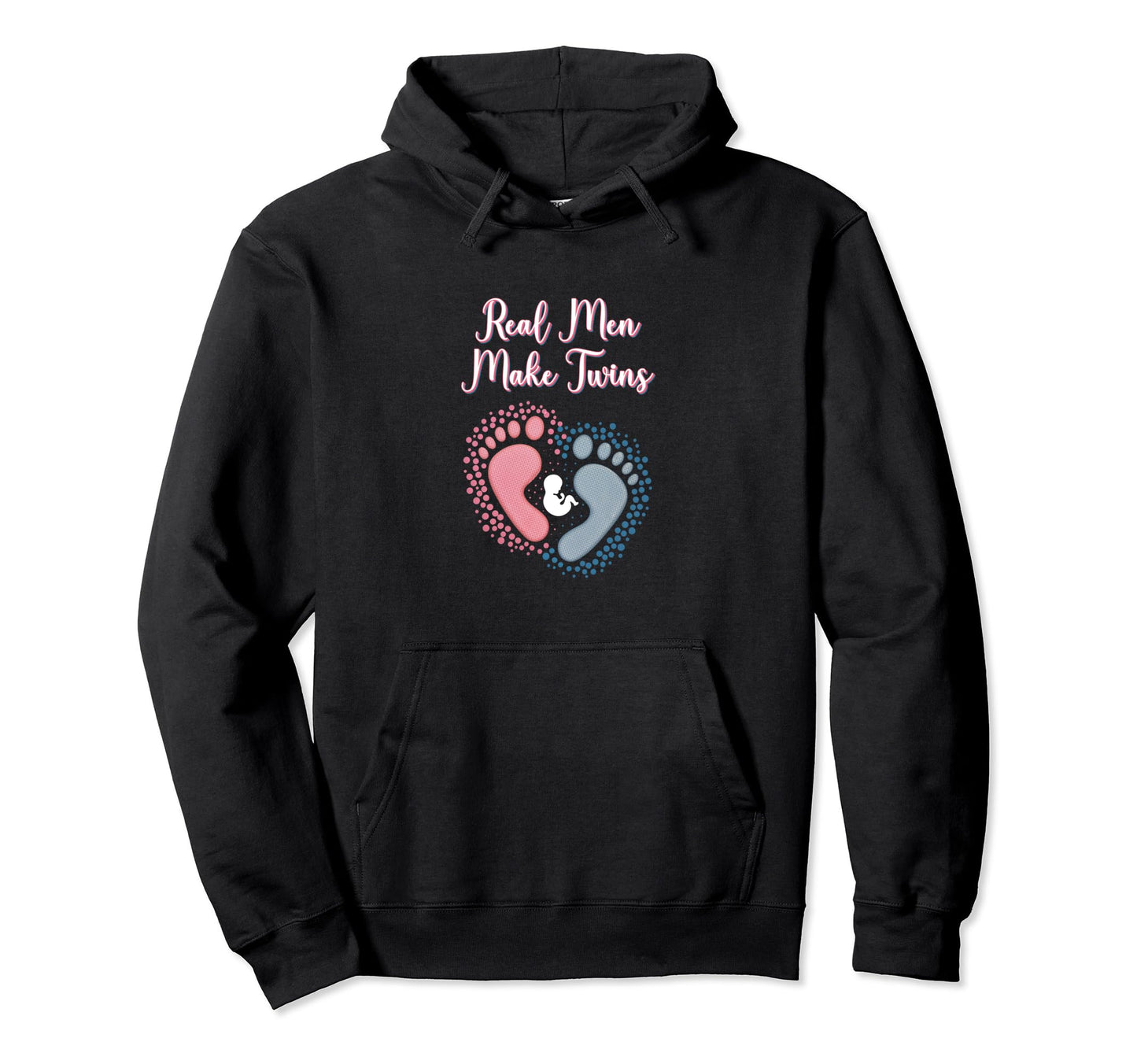Real Make Twins Dad To Be Gender Reveal Hoodie - Graphic Print Men Women - T-Shirt, Sweatshirt, Hoodie
