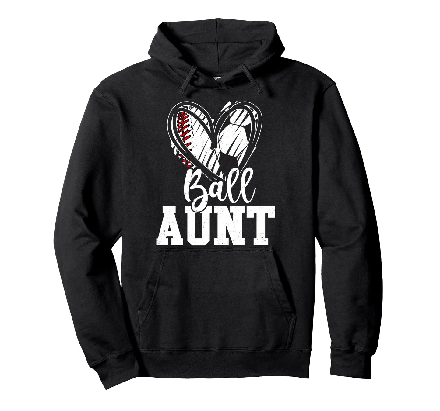 Ball Aunt Baseball Soccer Aunt Hoodie - Fun Novelty Design for Adults - T-Shirt, Sweatshirt, Hoodie