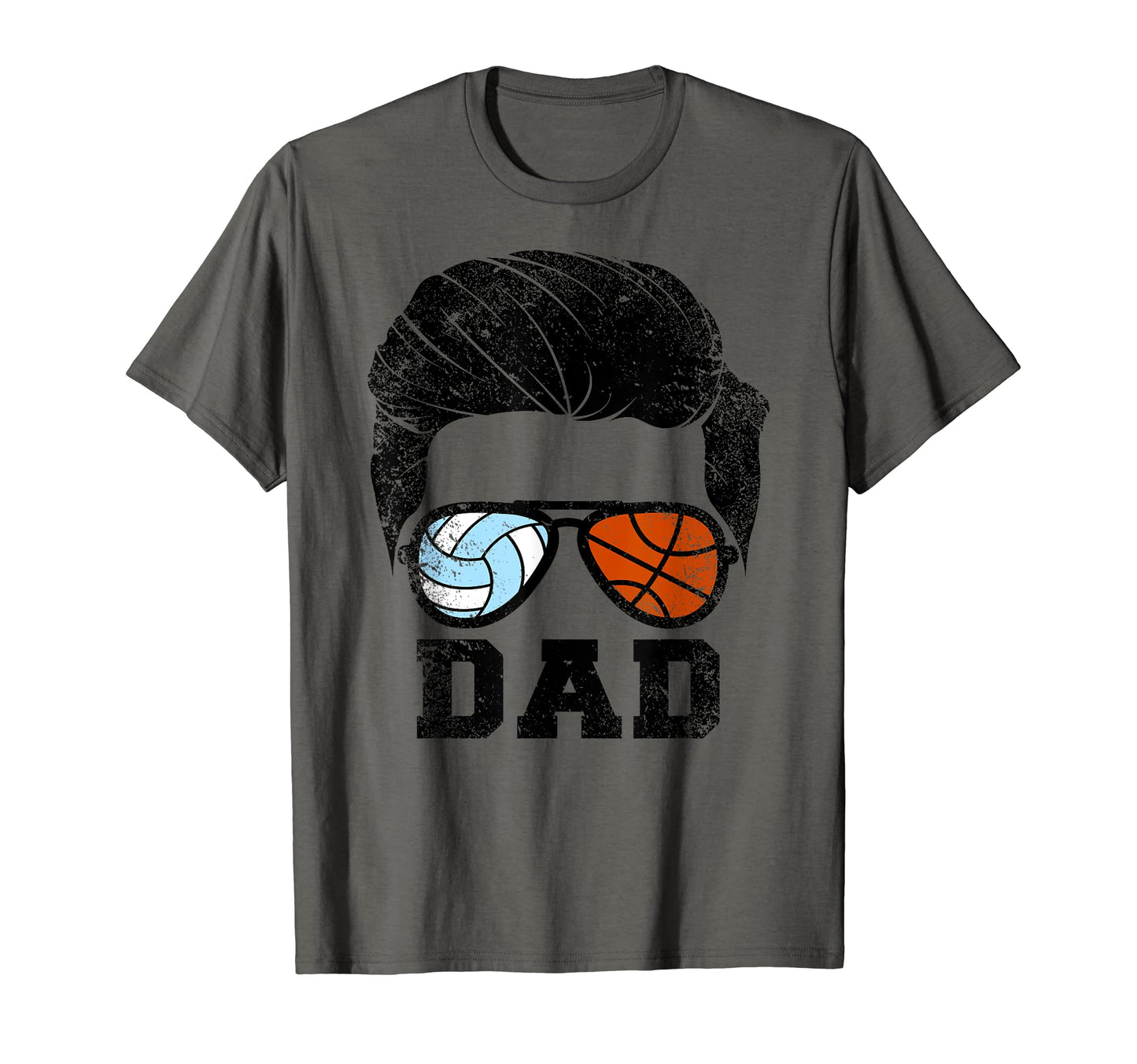 Mens Volleyball Basketball Dad T-Shirt - Fun Novelty Design for Adults - T-Shirt, Sweatshirt, Hoodie