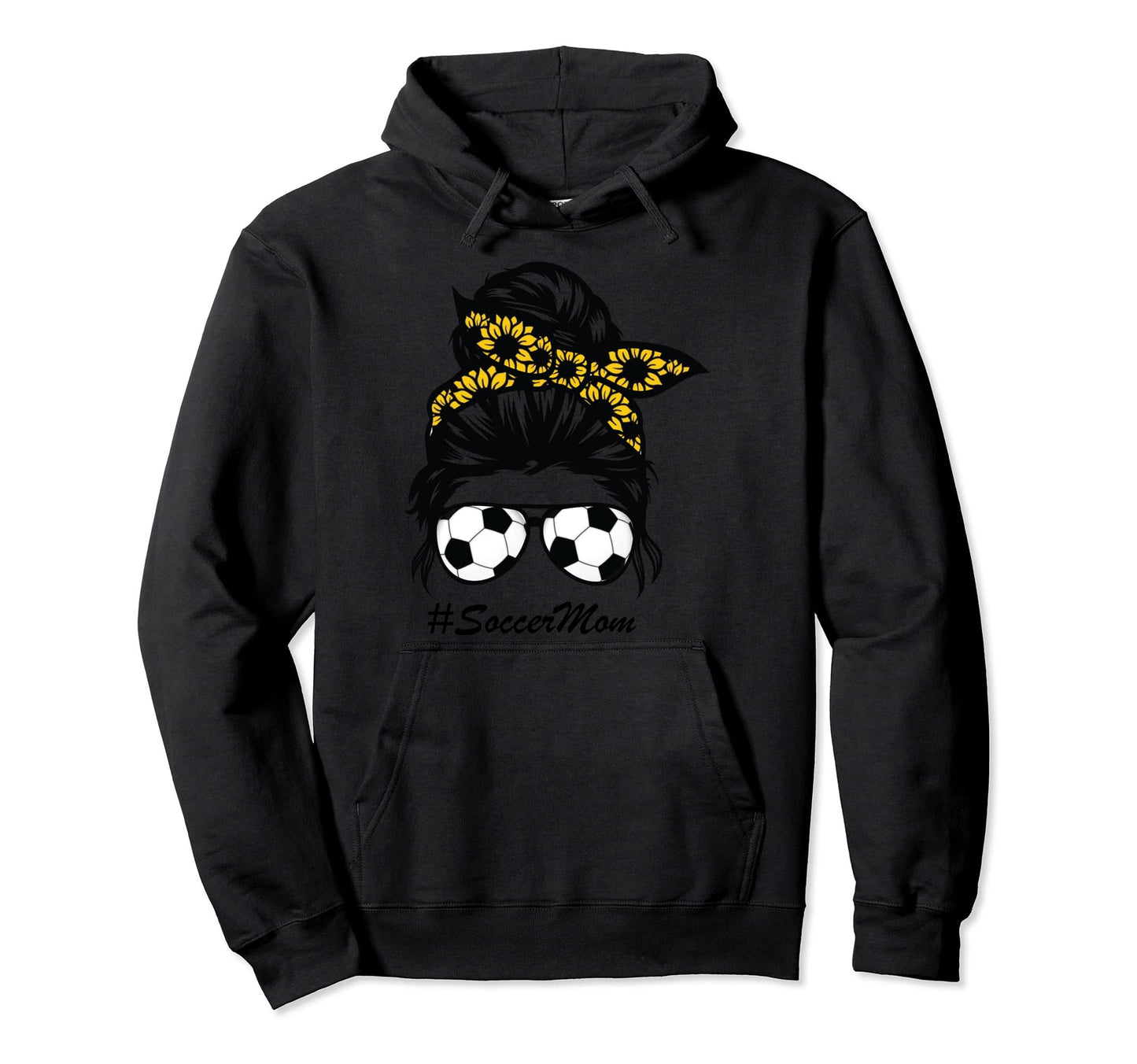 Soccer Mom Messy Hair Bun Life Hoodie - Custom Art Print for Adults - T-Shirt, Sweatshirt, Hoodie