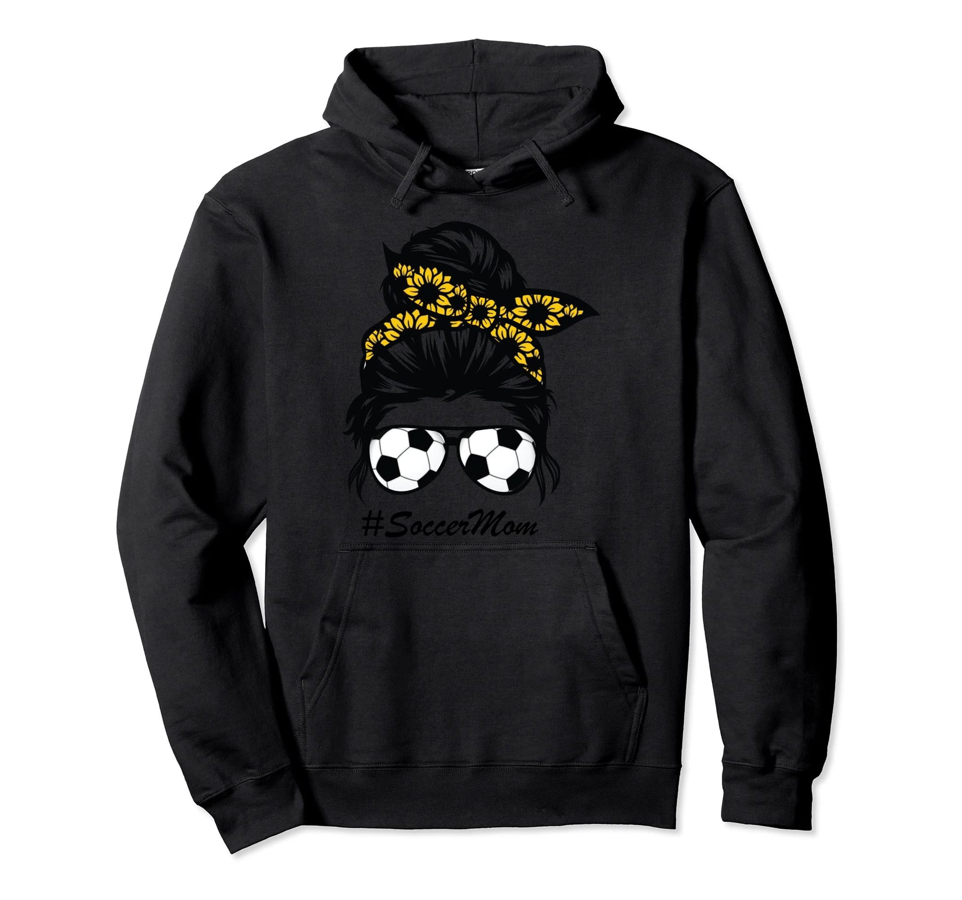 Soccer Mom Messy Hair Bun Life Hoodie - Custom Art Print for Adults - T-Shirt, Sweatshirt, Hoodie