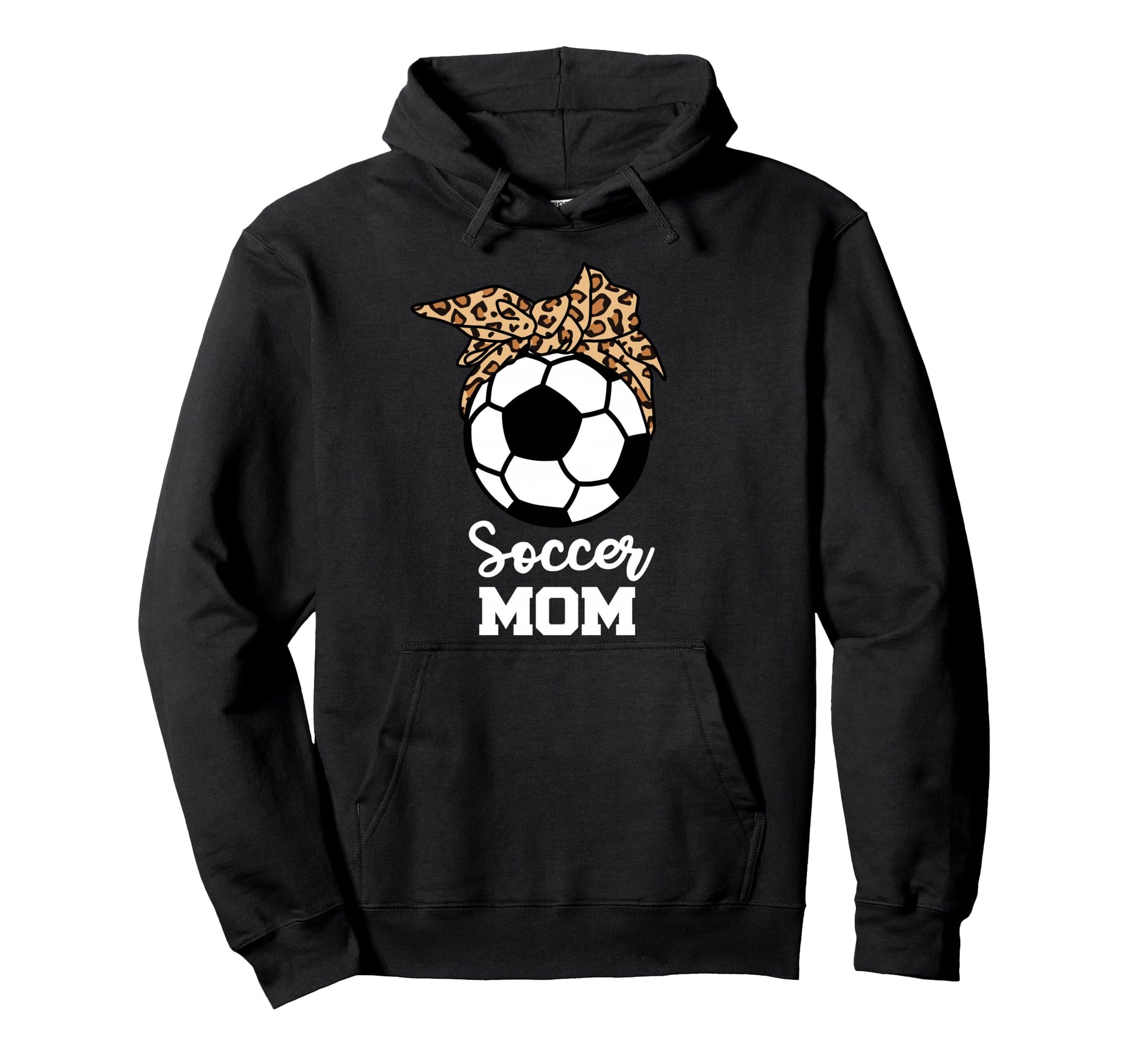 Soccer Mom Funny Soccer Player Leopard Hoodie - Novelty Apparel for Adults - T-Shirt, Sweatshirt, Hoodie