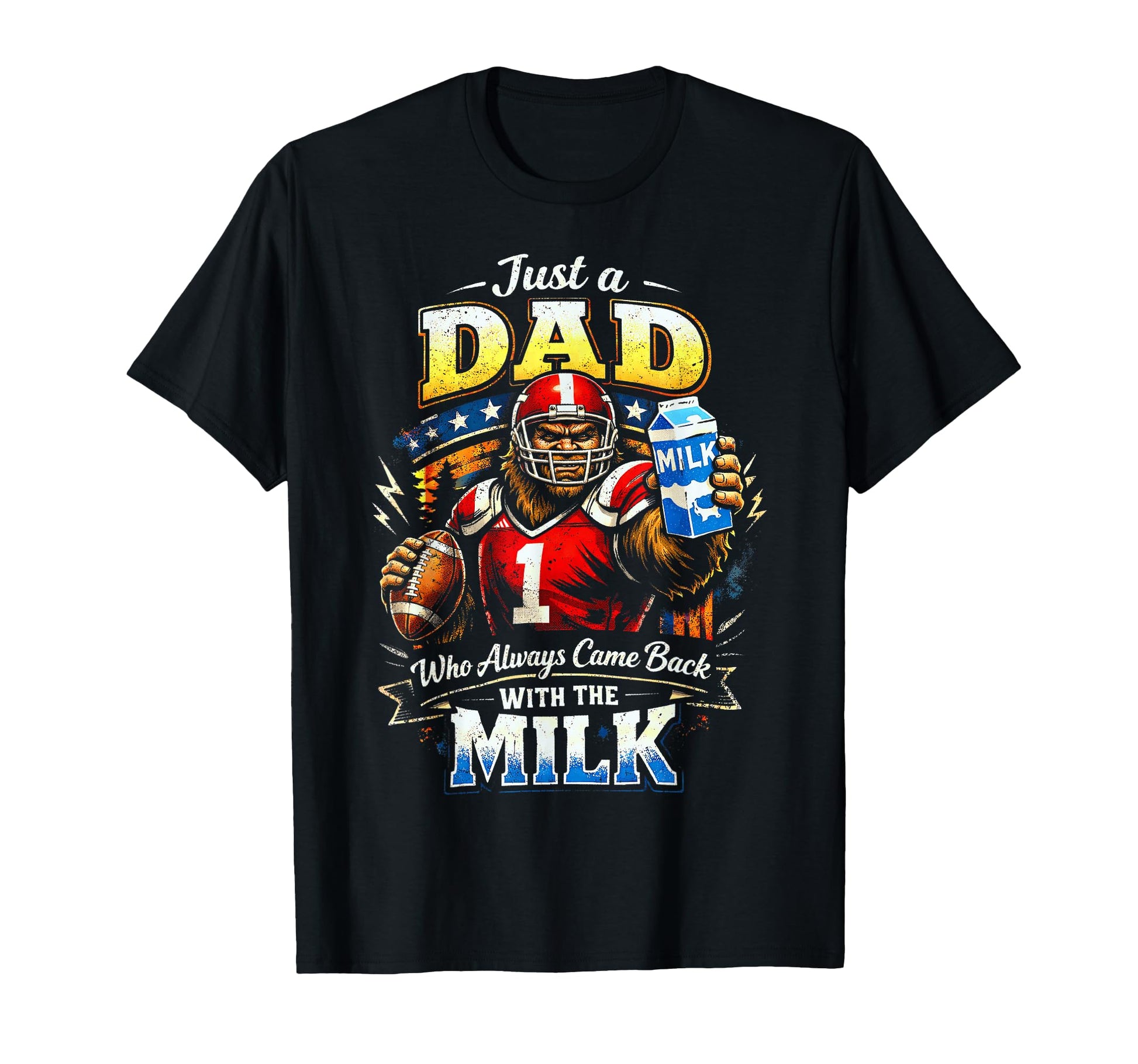 Sasquatch Football Dad Who Always Came T-Shirt - Custom Art Print Unisex - T-Shirt, Sweatshirt, Hoodie