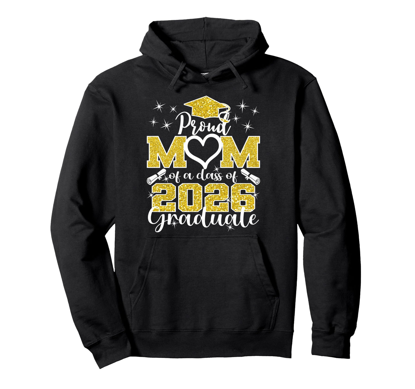 Super Proud Mom 2026 Graduate Hoodie - Fun Novelty Design for Adults - T-Shirt, Sweatshirt, Hoodie