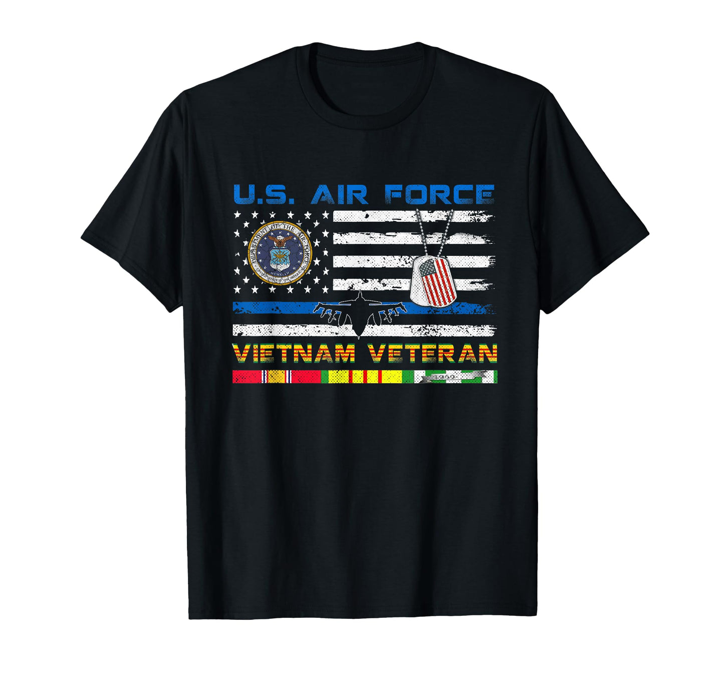 U S Air Force Vietnam Veteran Usa Flag T-Shirt - Custom Art Print Unisex - T-Shirt, Sweatshirt, Hoodie