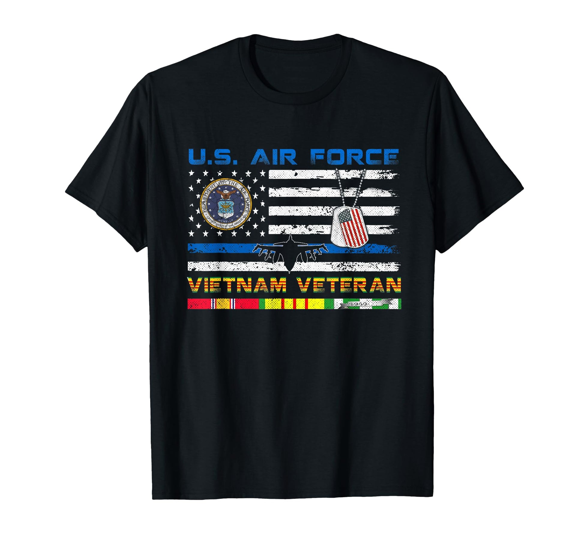 U S Air Force Vietnam Veteran Usa Flag T-Shirt - Custom Art Print Unisex - T-Shirt, Sweatshirt, Hoodie