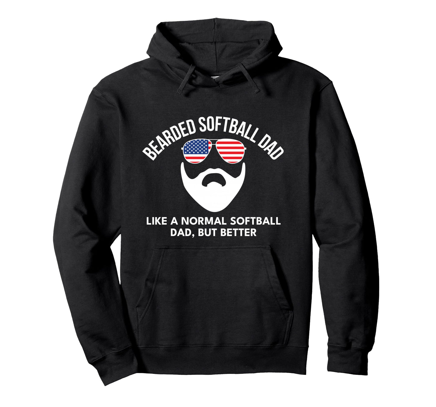 Softball Dad Funny Bearded Hoodie - Aesthetic Graphic Unisex - T-Shirt, Sweatshirt, Hoodie