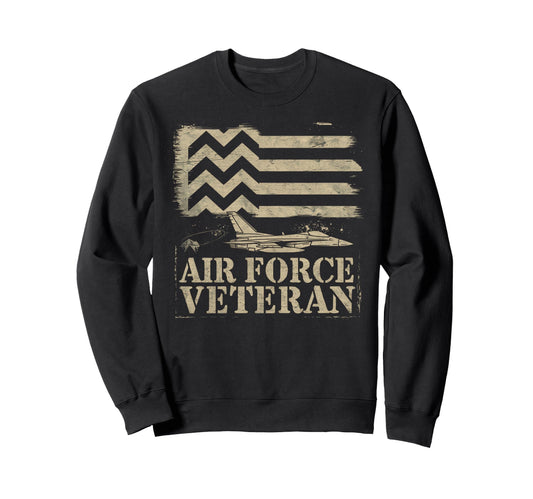 Air Force Veteran Us American Flag Dad Sweatshirt - Graphic Print Unisex - T-Shirt, Sweatshirt, Hoodie