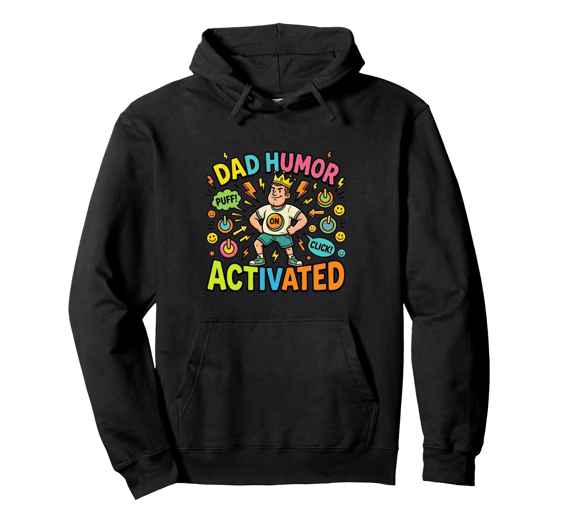 Dad Activated Funny Father Comic Hoodie - Minimalist Print Men Women - T-Shirt, Sweatshirt, Hoodie