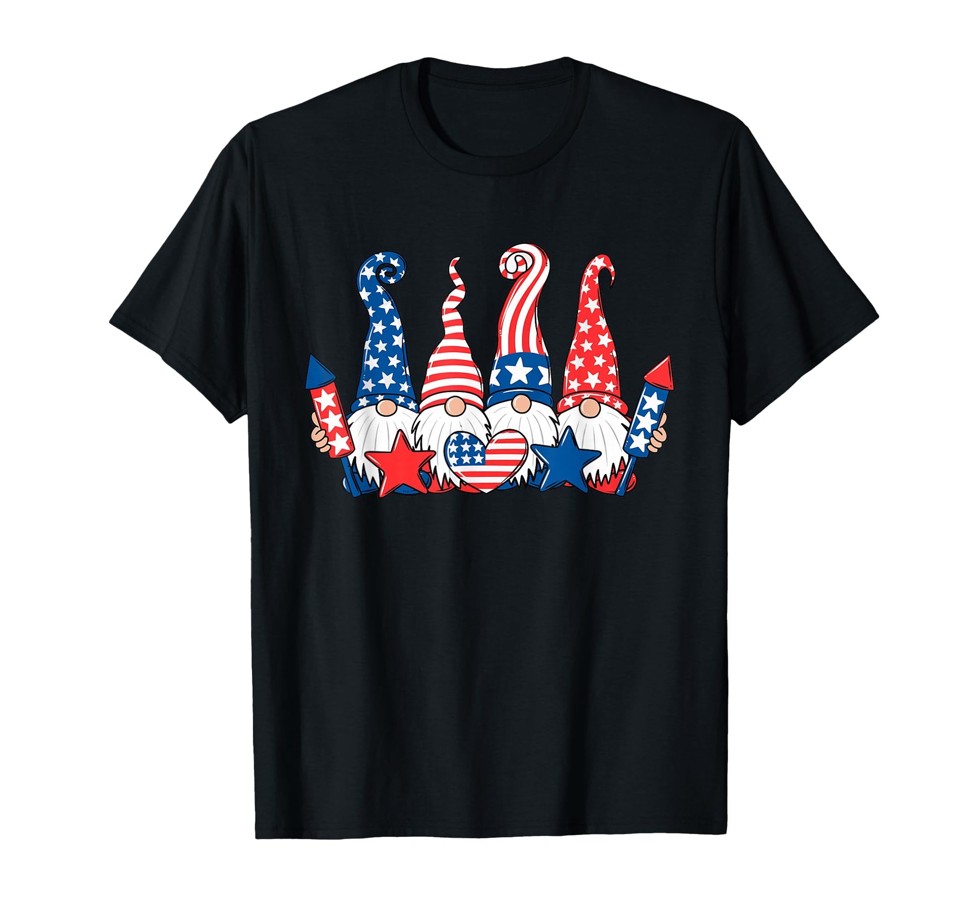 Funny Gnomes Patriotic American Flag T-Shirt - Minimalist Print Men Women - T-Shirt, Sweatshirt, Hoodie
