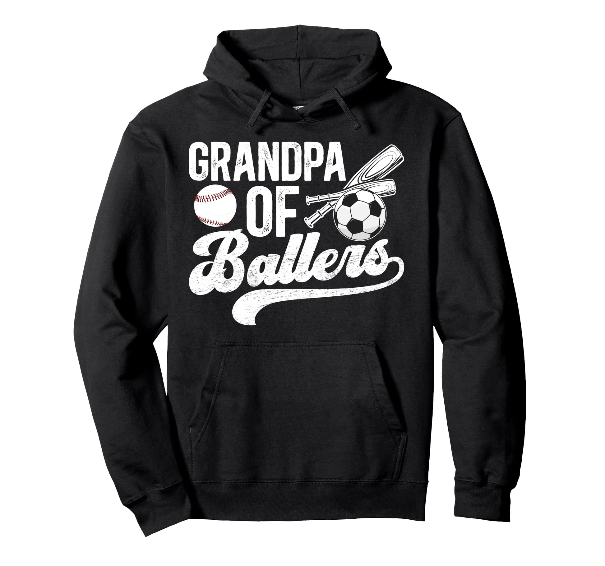 Grandpa Ballers Soccer Baseball Hoodie - Minimalist Print for Adults - T-Shirt, Sweatshirt, Hoodie