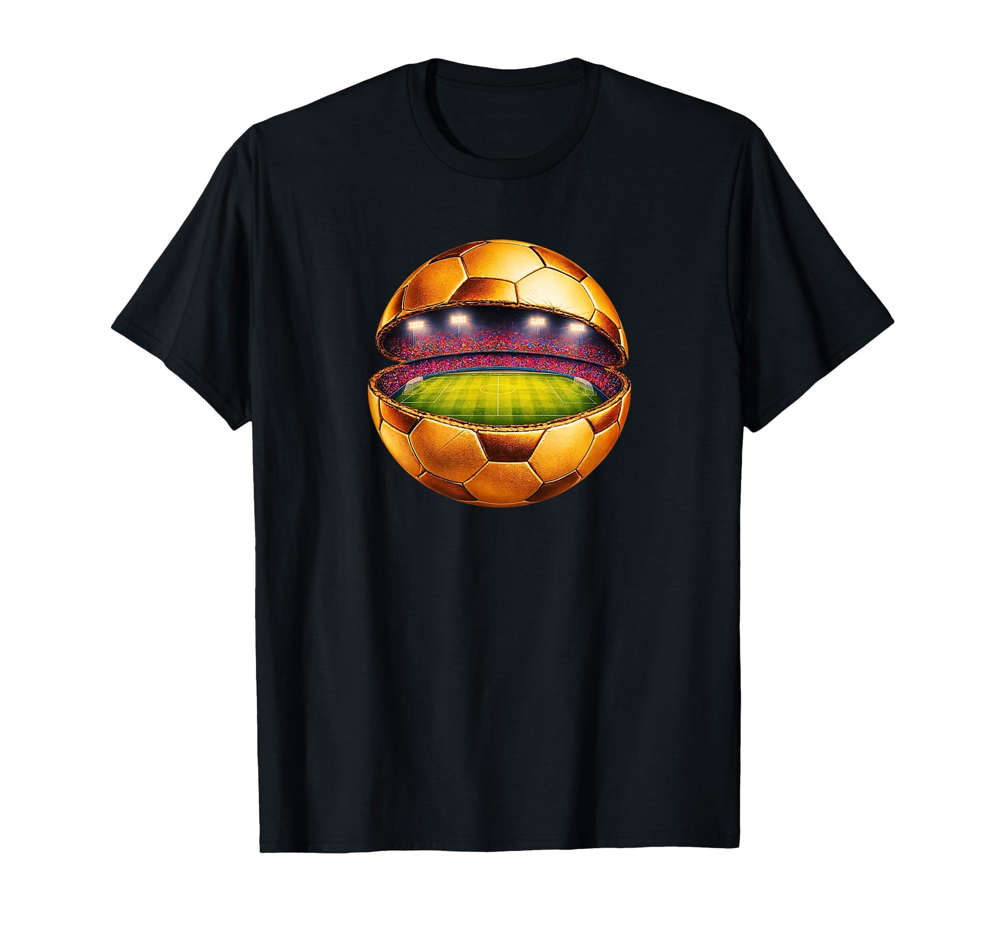 Gold Soccer Stadium Inside Ball T-Shirt - Streetwear Style Men Women - T-Shirt, Sweatshirt, Hoodie