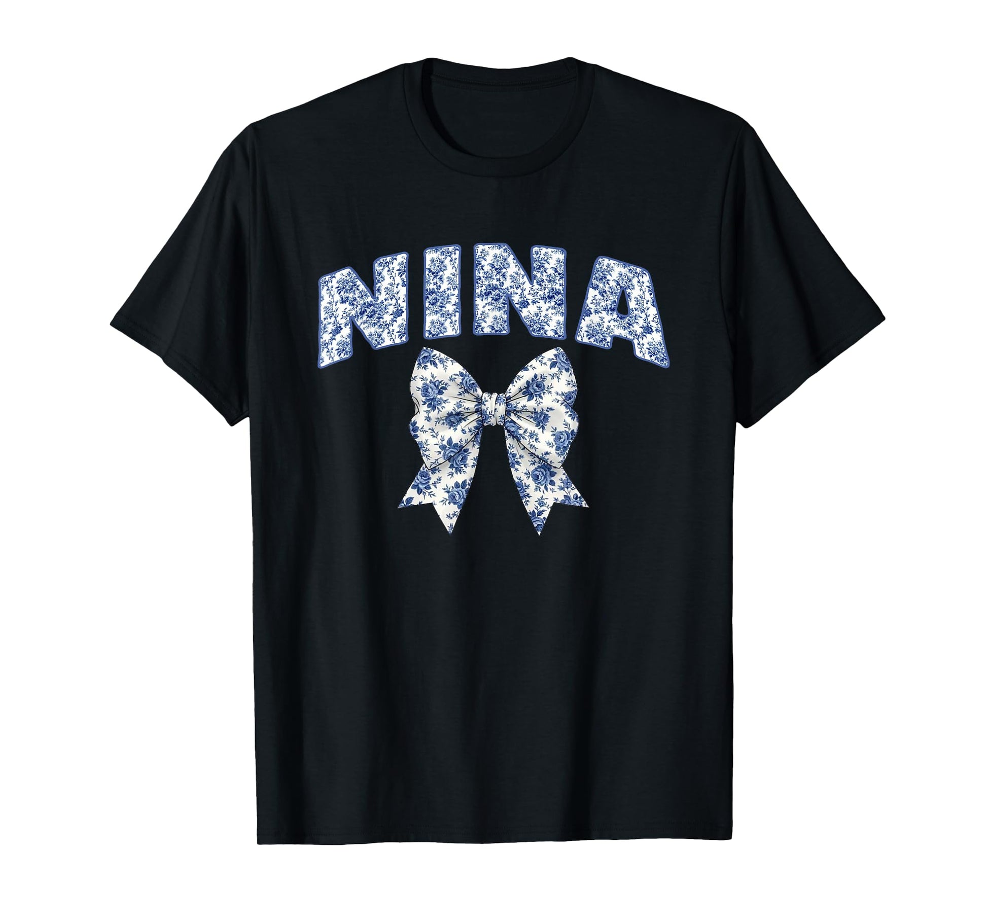 Nina Coquette Toile Blue Bow Floral T-Shirt - Streetwear Style Men Women - T-Shirt, Sweatshirt, Hoodie