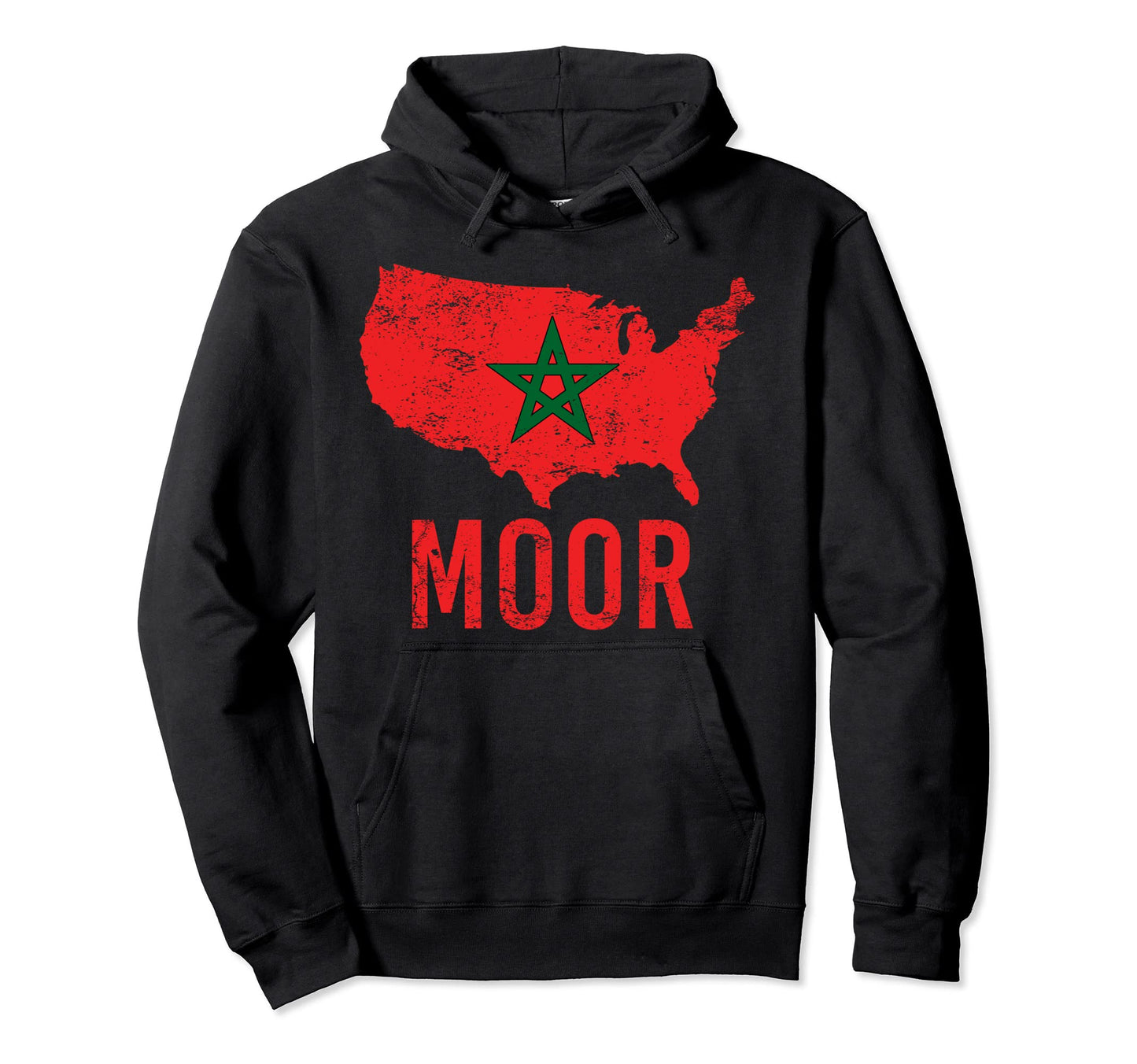 Moorish American Morocco Flag Moroccan Hoodie - Novelty Apparel Men Women - T-Shirt, Sweatshirt, Hoodie