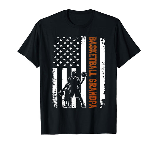 Basketball Grandpa Usa Us Flag T-Shirt - Casual Everyday Wear for Adults - T-Shirt, Sweatshirt, Hoodie