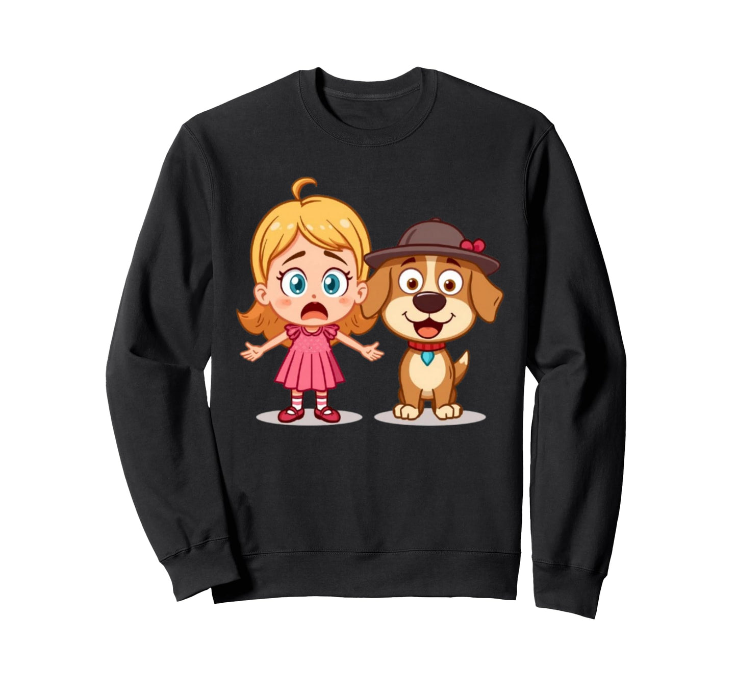 Dog Wearing Hat Funny Sweatshirt - Casual Everyday Wear Unisex - T-Shirt, Sweatshirt, Hoodie