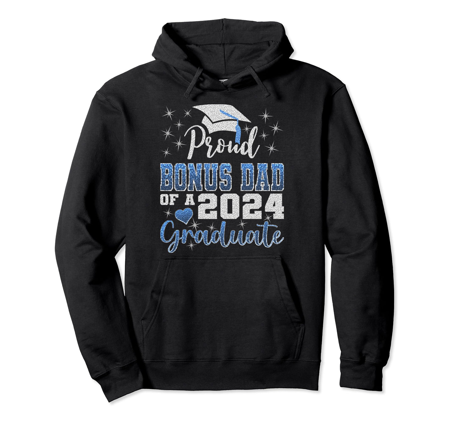 Super Proud Bonus Dad 2024 Hoodie - Casual Everyday Wear for Adults - T-Shirt, Sweatshirt, Hoodie