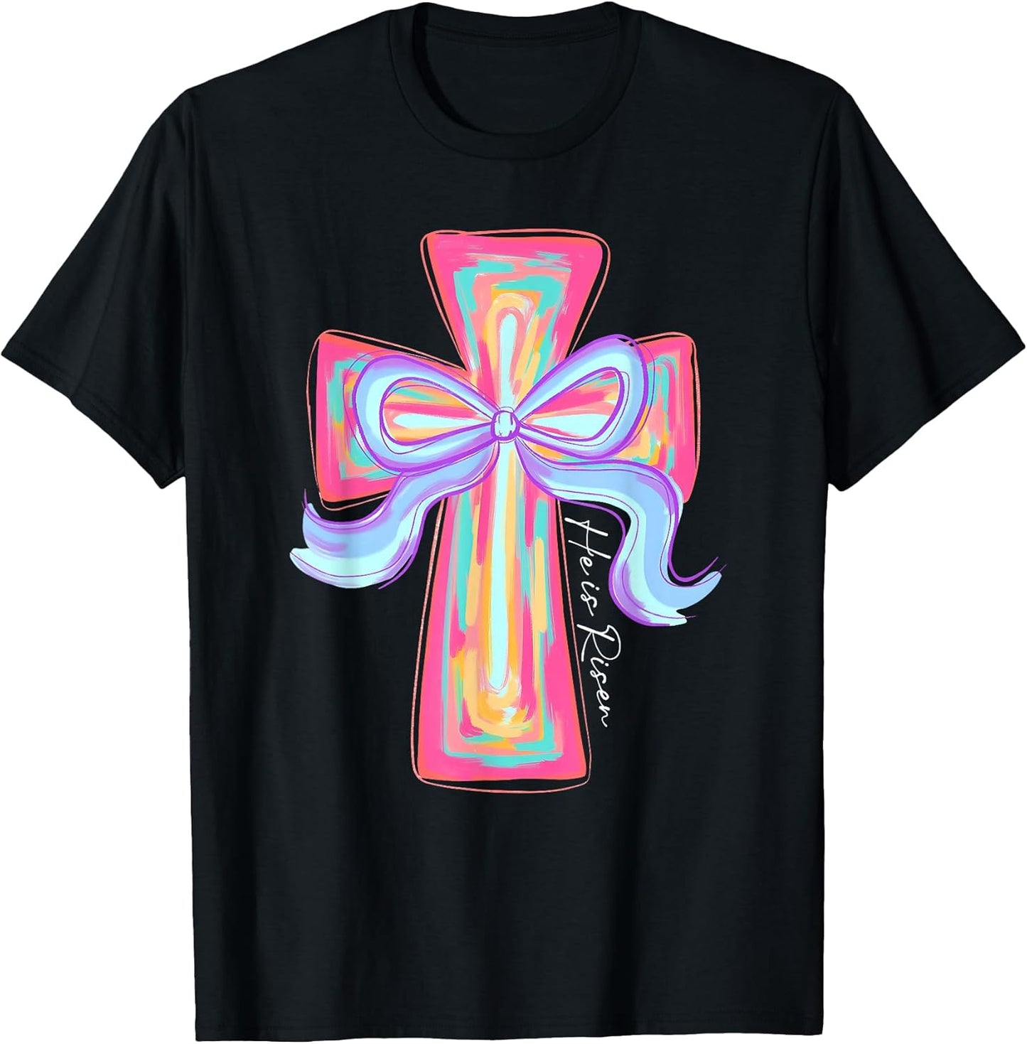 He Is Risen Jesus Christian Coquette Bow Easter Unisex T-shirt, Sweatshirt, Hoodie, Long Sleeve Tee - T-Shirt, Sweatshirt, Hoodie