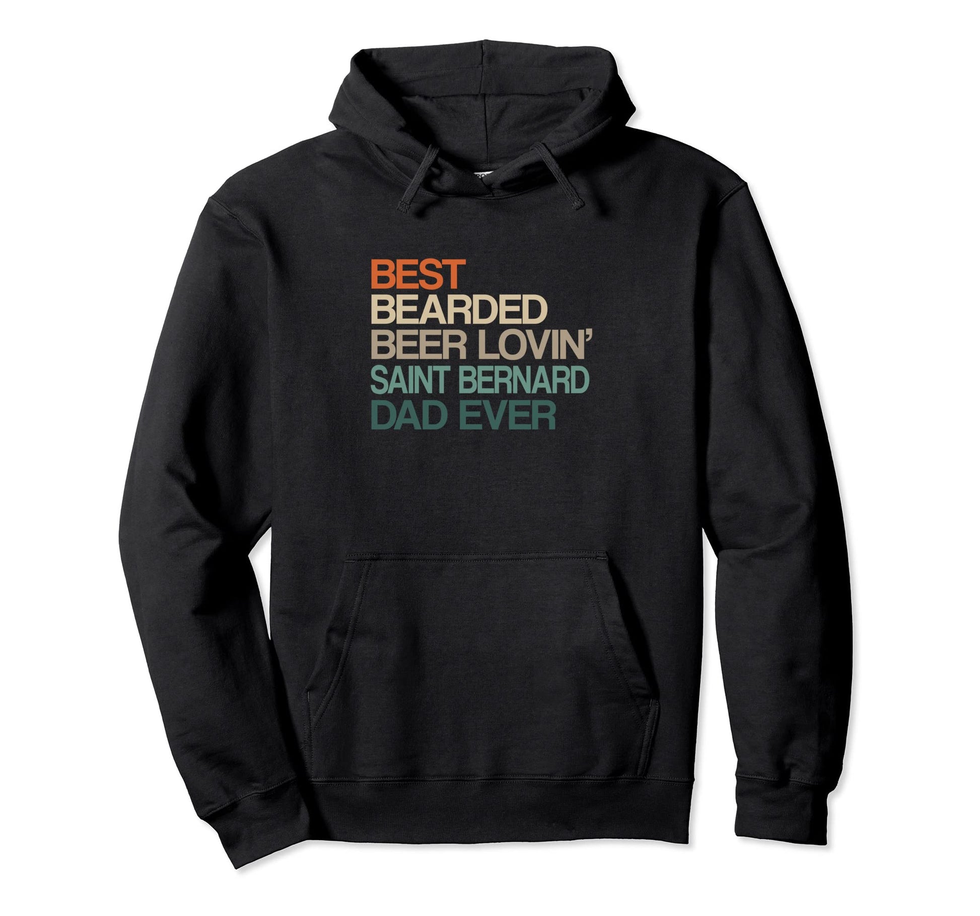 Best Bearded Beer Lovin Saint Bernard Dad Hoodie - Graphic Print Unisex - T-Shirt, Sweatshirt, Hoodie