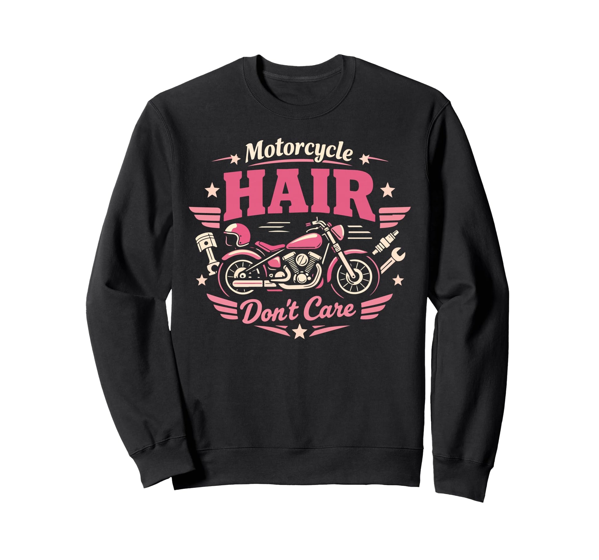 Motorcycle Biker Female Sweatshirt - Custom Art Print for Adults - T-Shirt, Sweatshirt, Hoodie