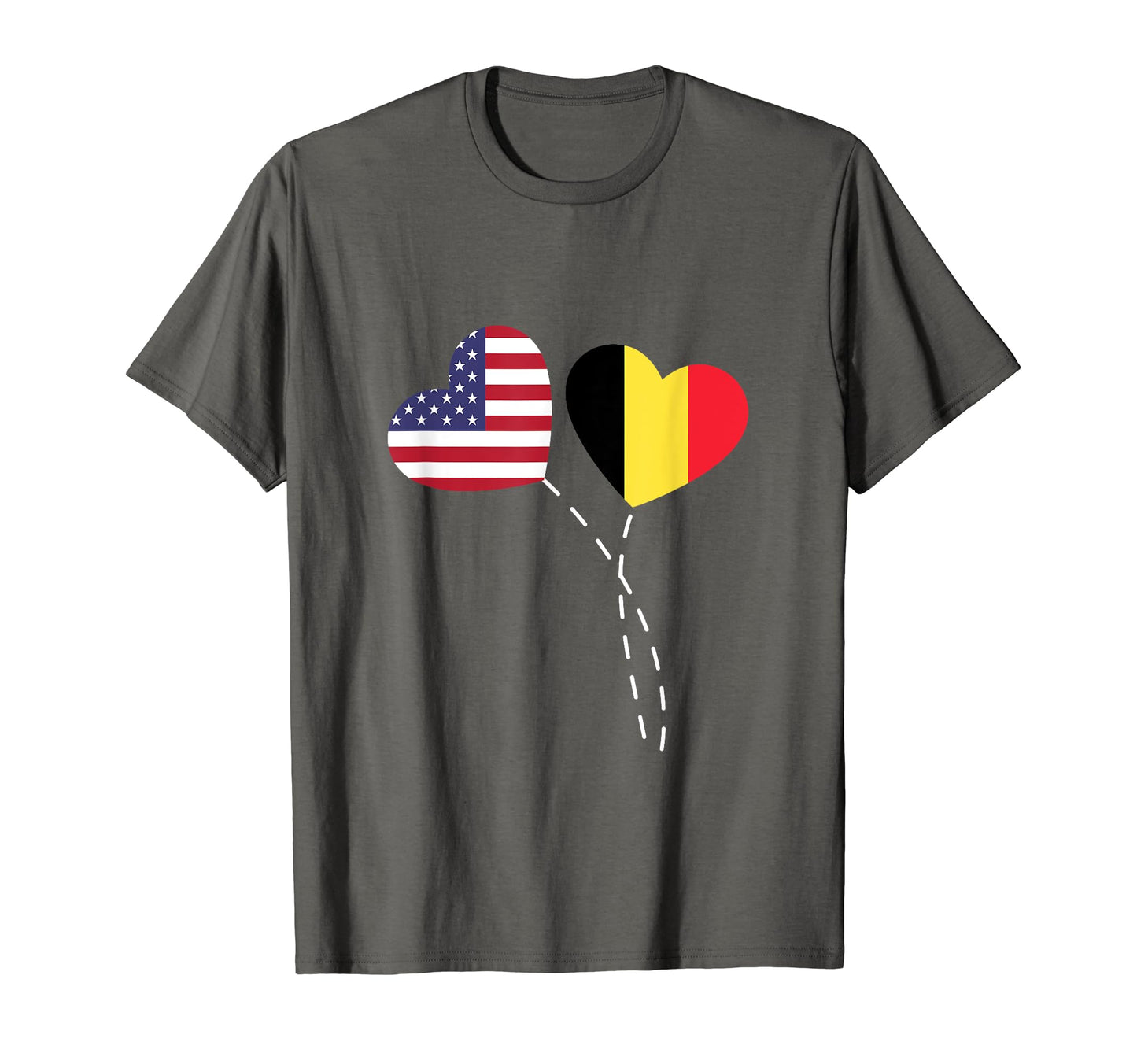 Loving Usa Belgium Flag Heart Belgian T-Shirt - Unique Graphic for Adults - T-Shirt, Sweatshirt, Hoodie
