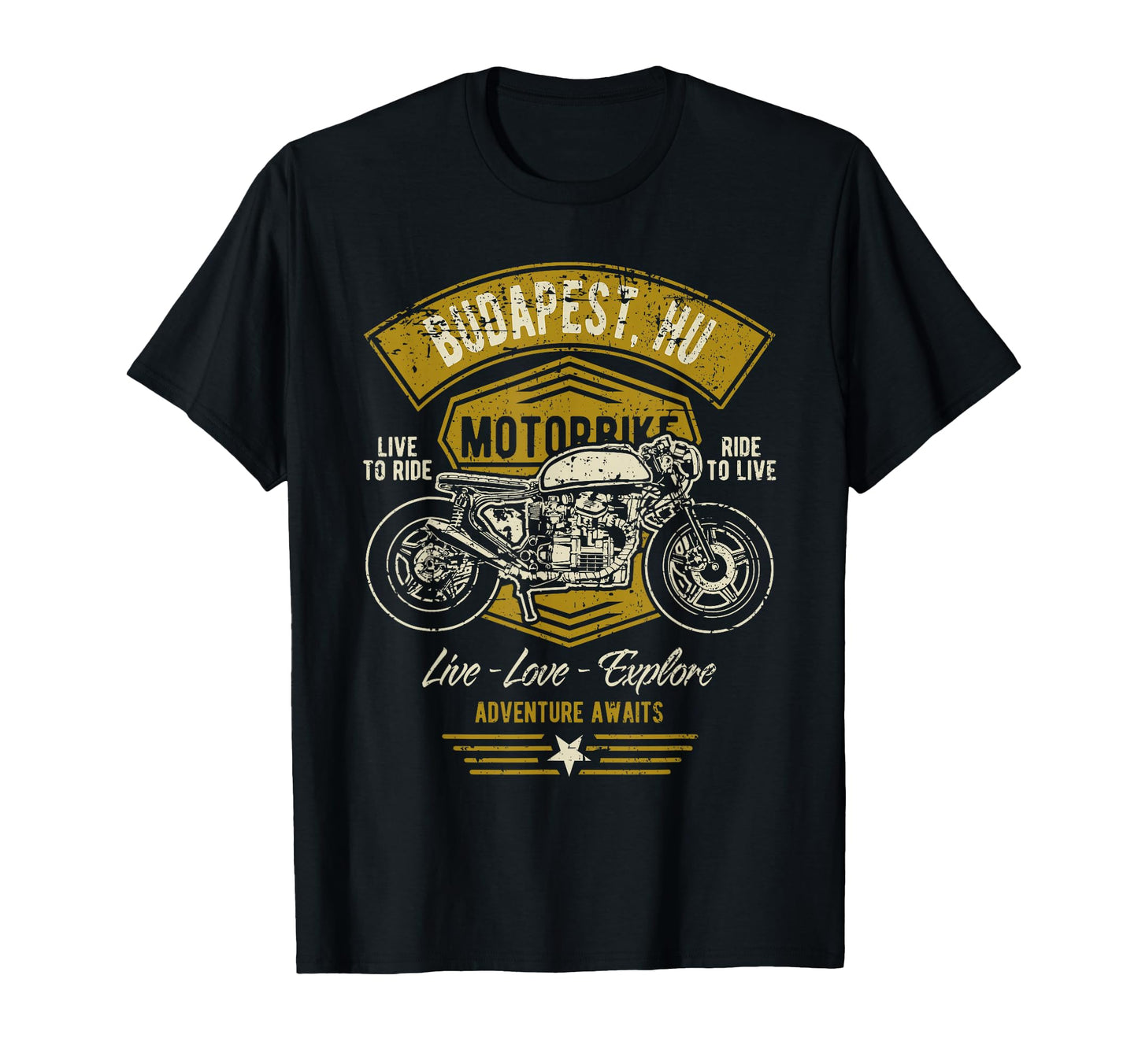 Budapest Hu Motorcycle T-Shirt - Graphic Print for Adults - T-Shirt, Sweatshirt, Hoodie