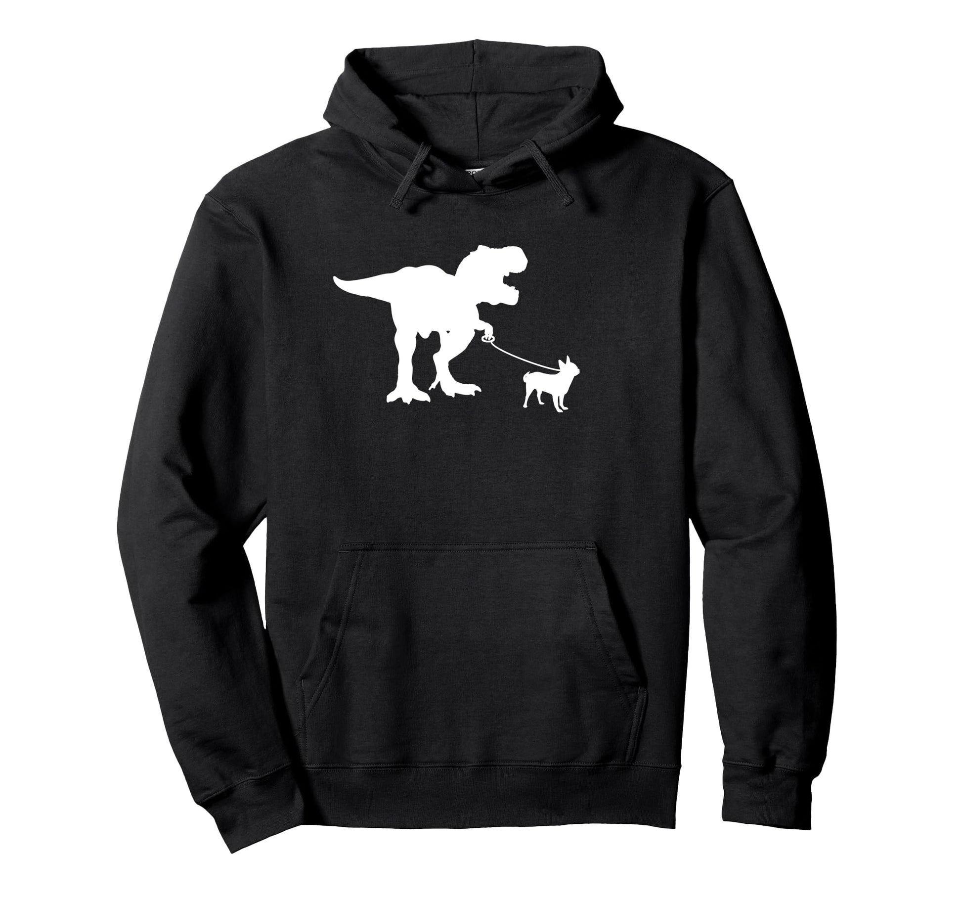 T Rex Walking Chihuahua Tyrannosaurs T Hoodie - Custom Art Print Men Women - T-Shirt, Sweatshirt, Hoodie