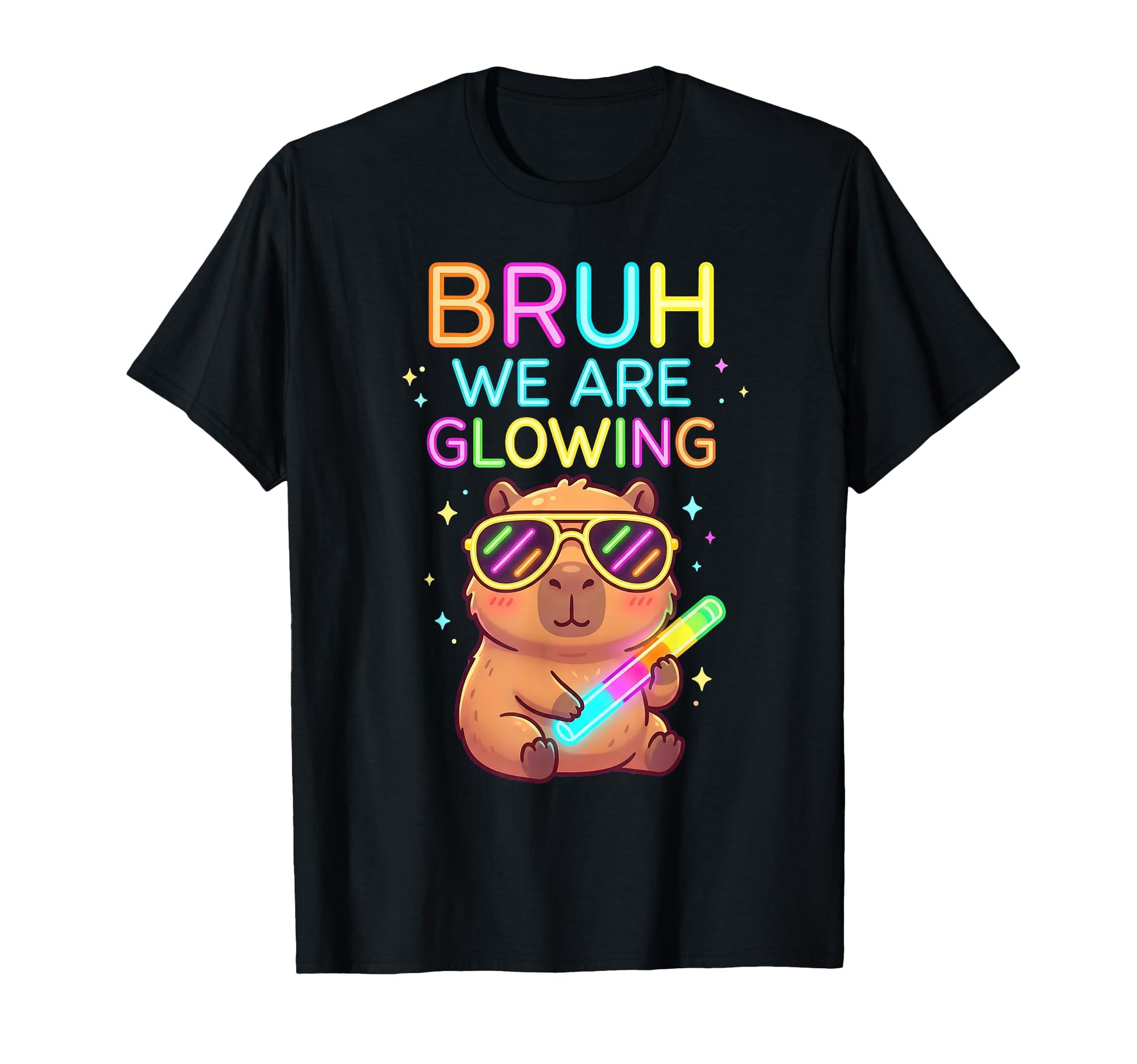 Bruh Capyybara We Are Glowing My T-Shirt - Custom Art Print for Adults - T-Shirt, Sweatshirt, Hoodie
