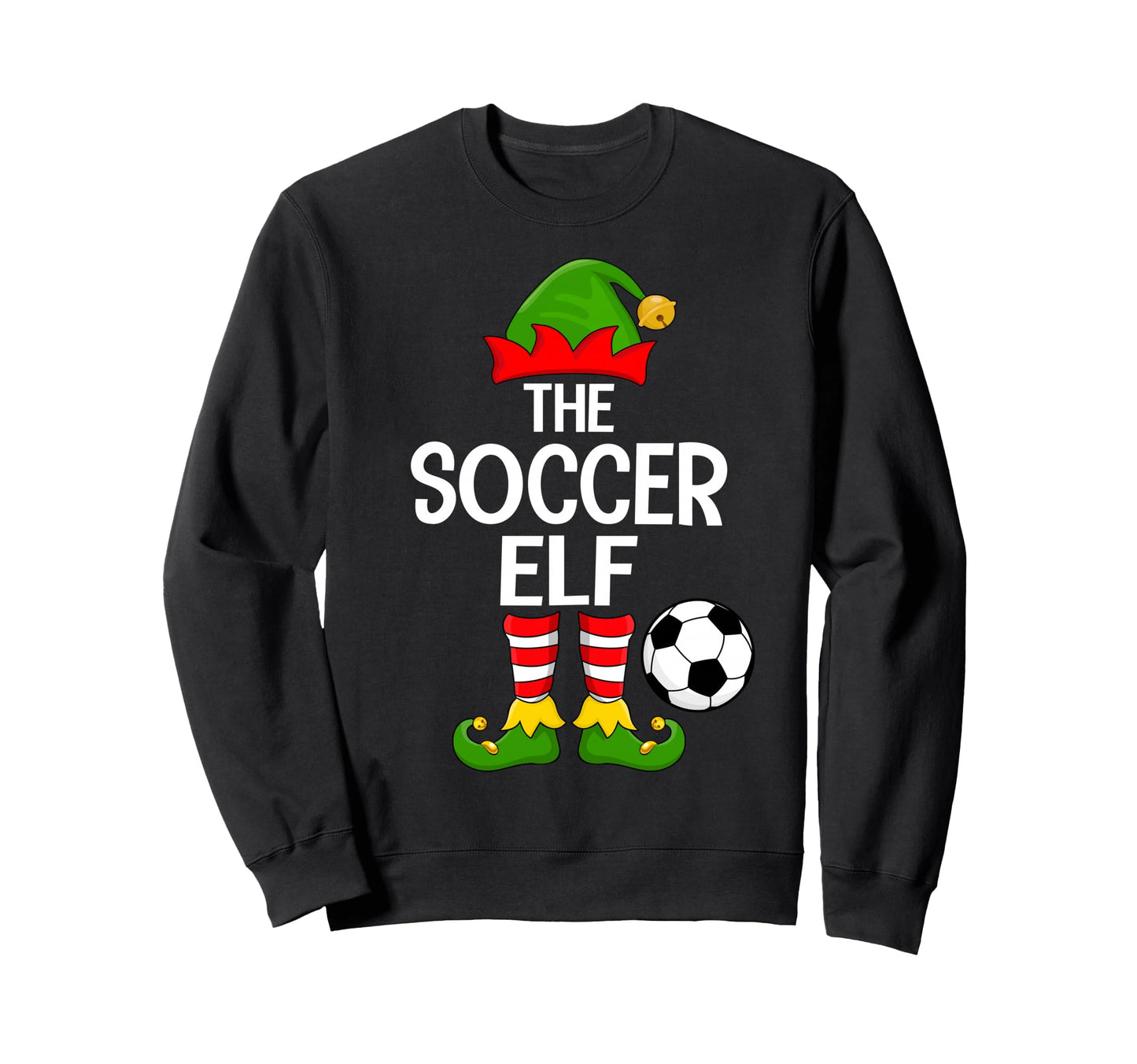 Soccer Elf Matching Family Elf Squad Sweatshirt - Unique Graphic Men Women - T-Shirt, Sweatshirt, Hoodie