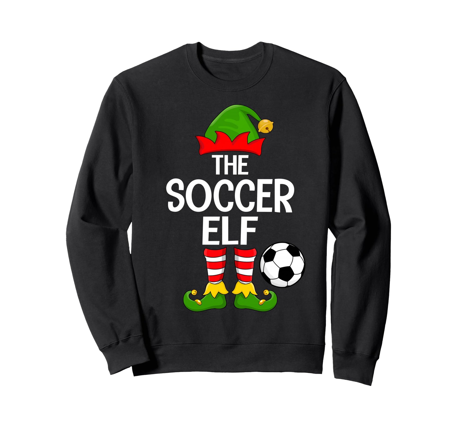 Soccer Elf Matching Family Elf Squad Sweatshirt - Unique Graphic Men Women - T-Shirt, Sweatshirt, Hoodie