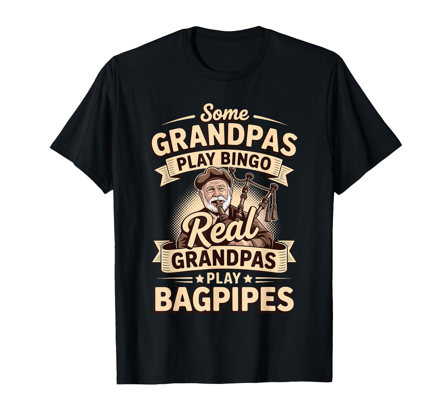 Bagpipe Art Grandpa Bagpipe Player T-Shirt - Streetwear Style Men Women - T-Shirt, Sweatshirt, Hoodie