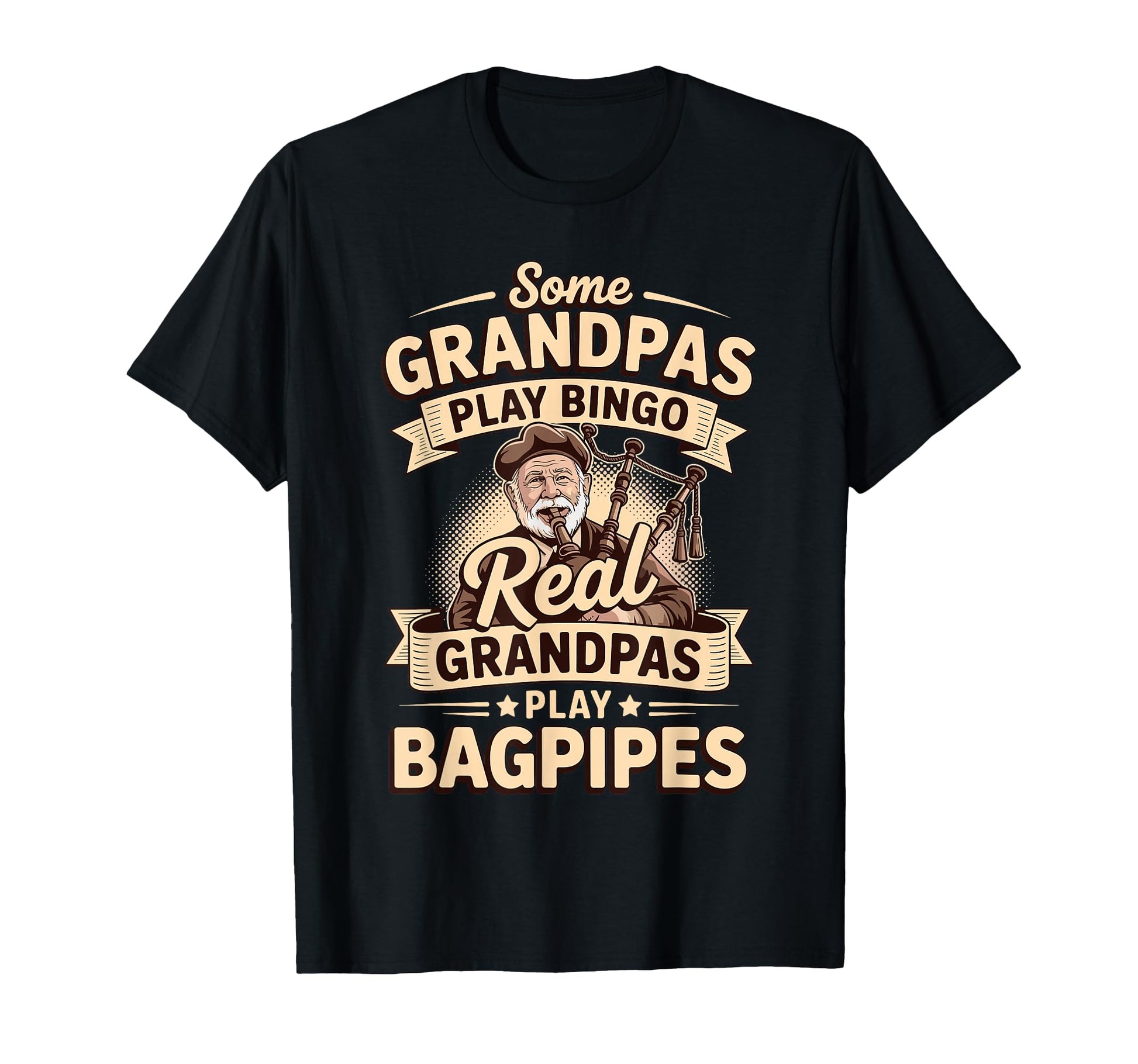 Bagpipe Art Grandpa Bagpipe Player T-Shirt - Streetwear Style Men Women - T-Shirt, Sweatshirt, Hoodie