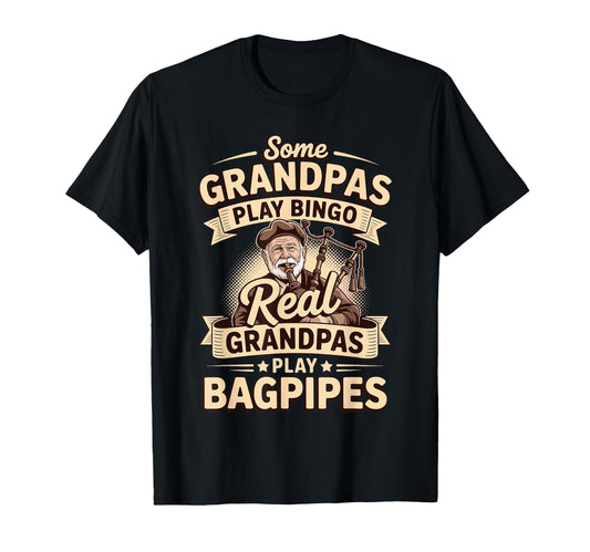 Bagpipe Art Grandpa Bagpipe Player T-Shirt - Streetwear Style Men Women - T-Shirt, Sweatshirt, Hoodie