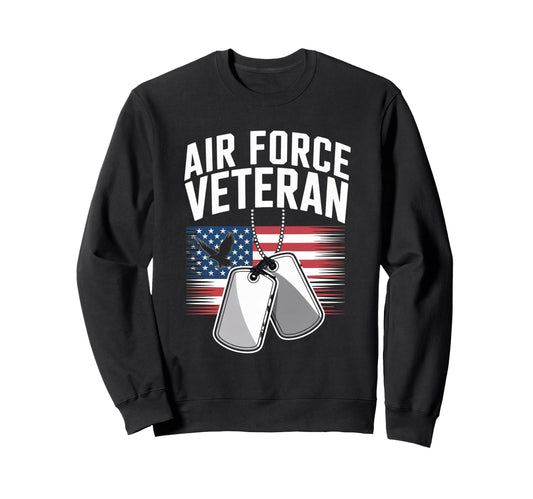 Air Force Veteran Us American Flag Sweatshirt - Custom Art Print Men Women - T-Shirt, Sweatshirt, Hoodie